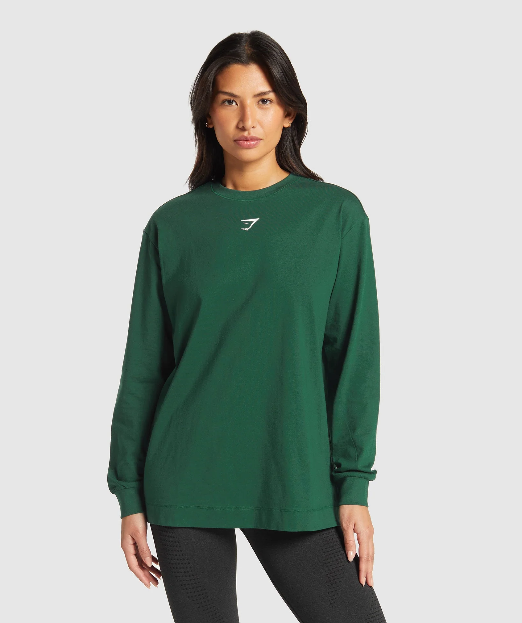Gymshark Fraction Long Sleeve T-Shirt - Conditioning Green