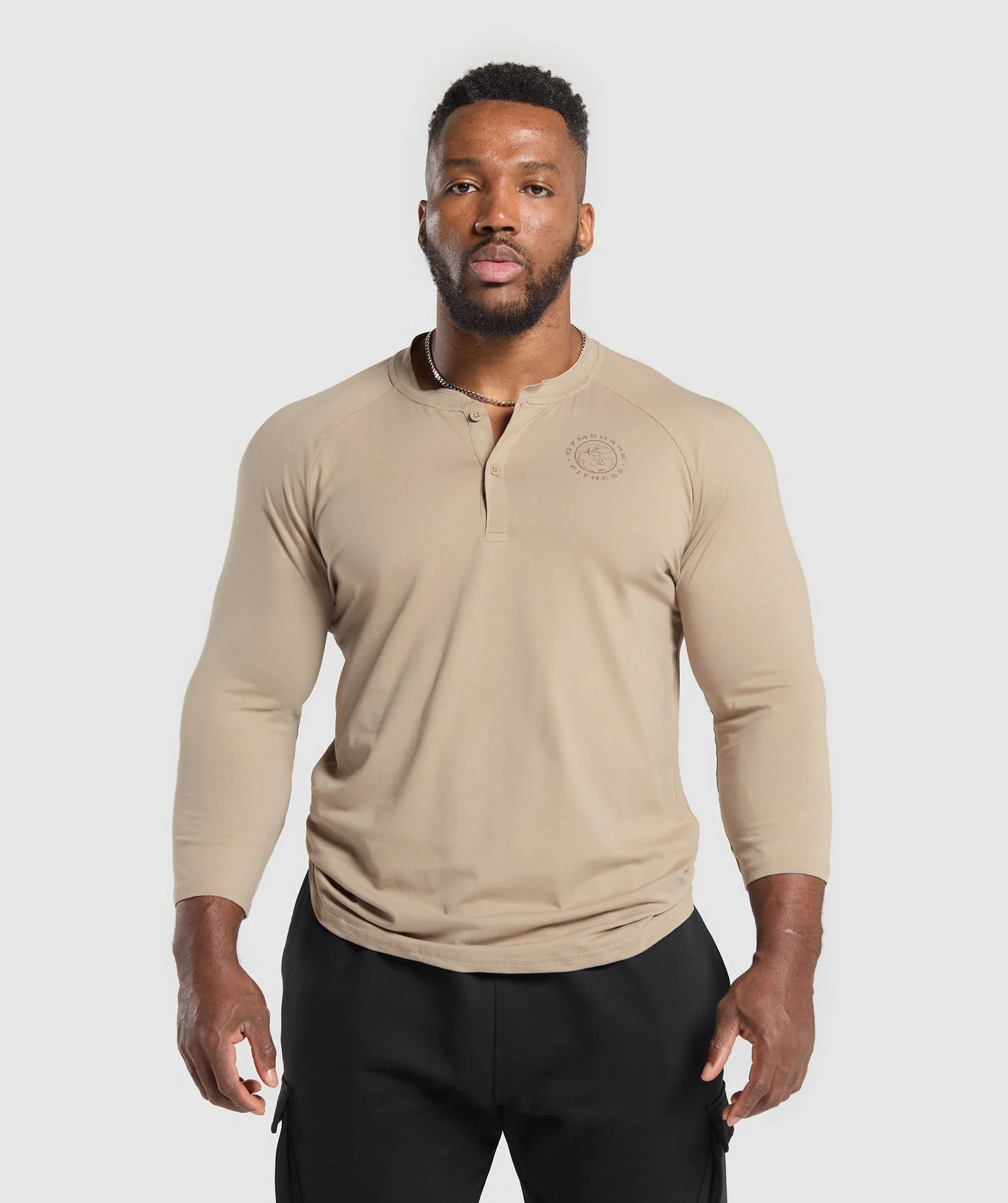 Gymshark Legacy Henley - Cement Brown