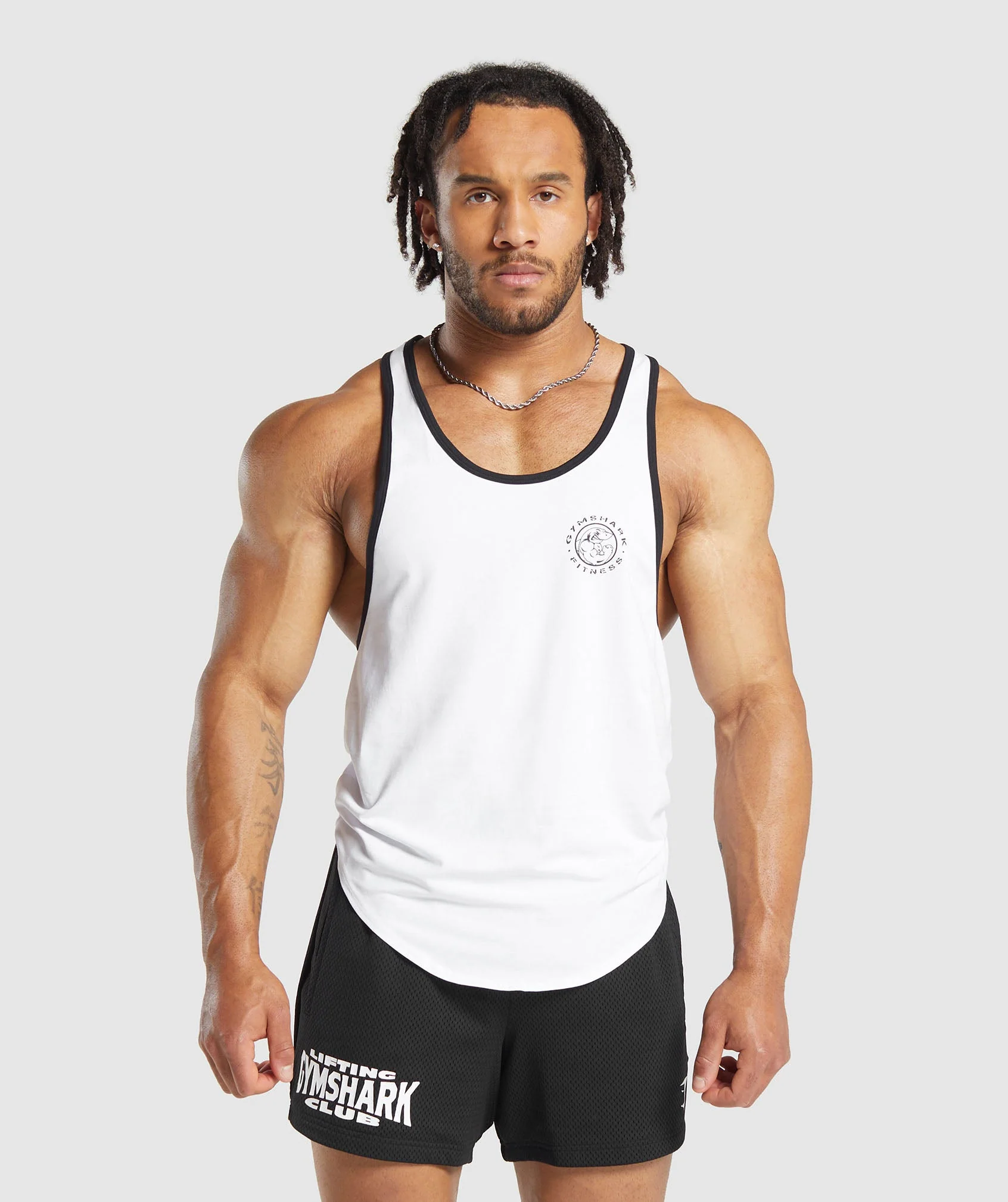 Gymshark Legacy Ringer Stringer - White/Black