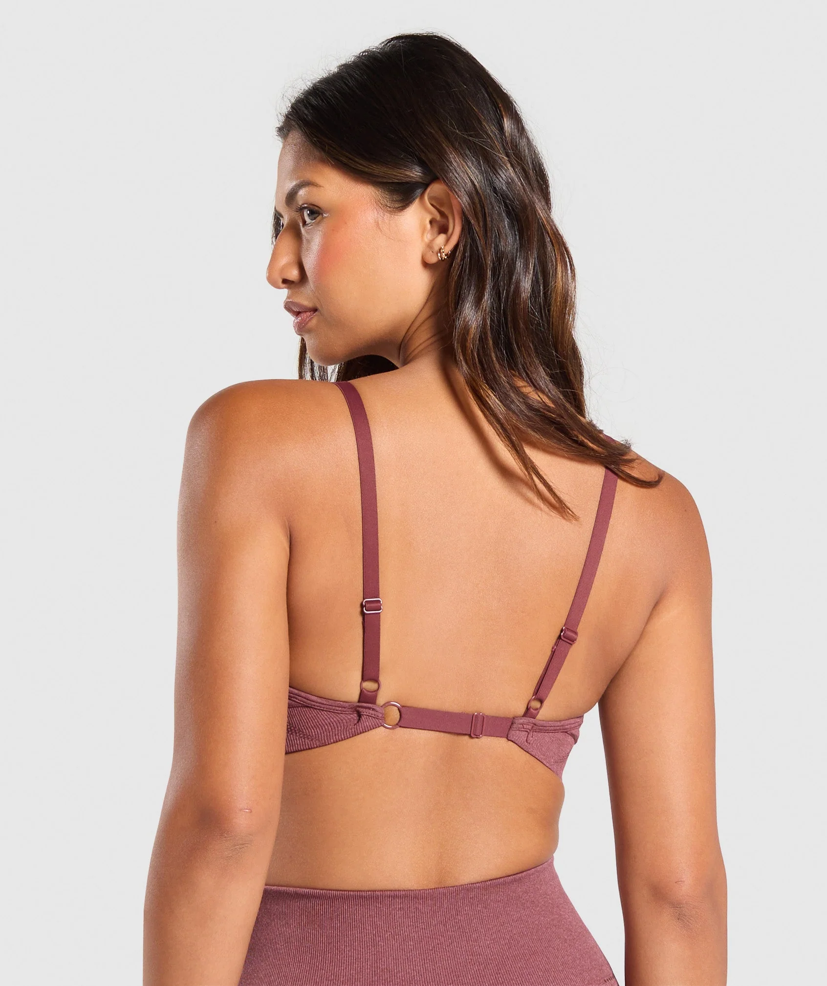 Gymshark Vital Seamless Sports Bra - Burgundy Pink /Marl