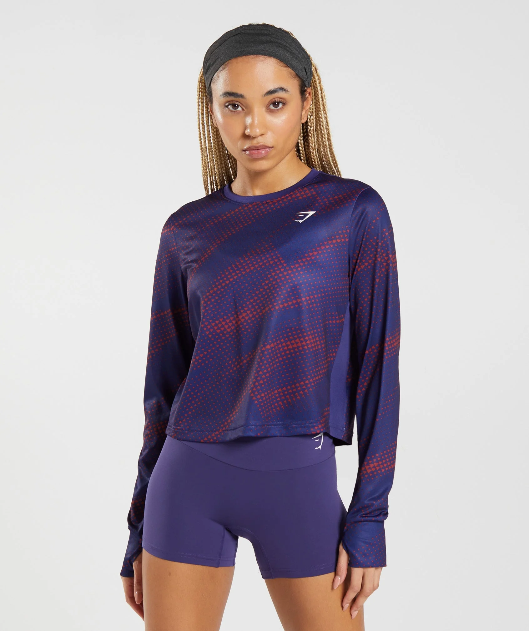 Gymshark Sport Printed Long Sleeve T-Shirt - Neptune Purple