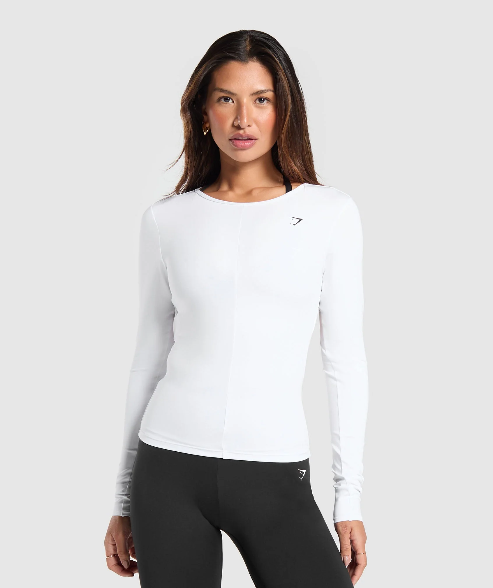 Gymshark Everyday Open Back Long Sleeve Top - White