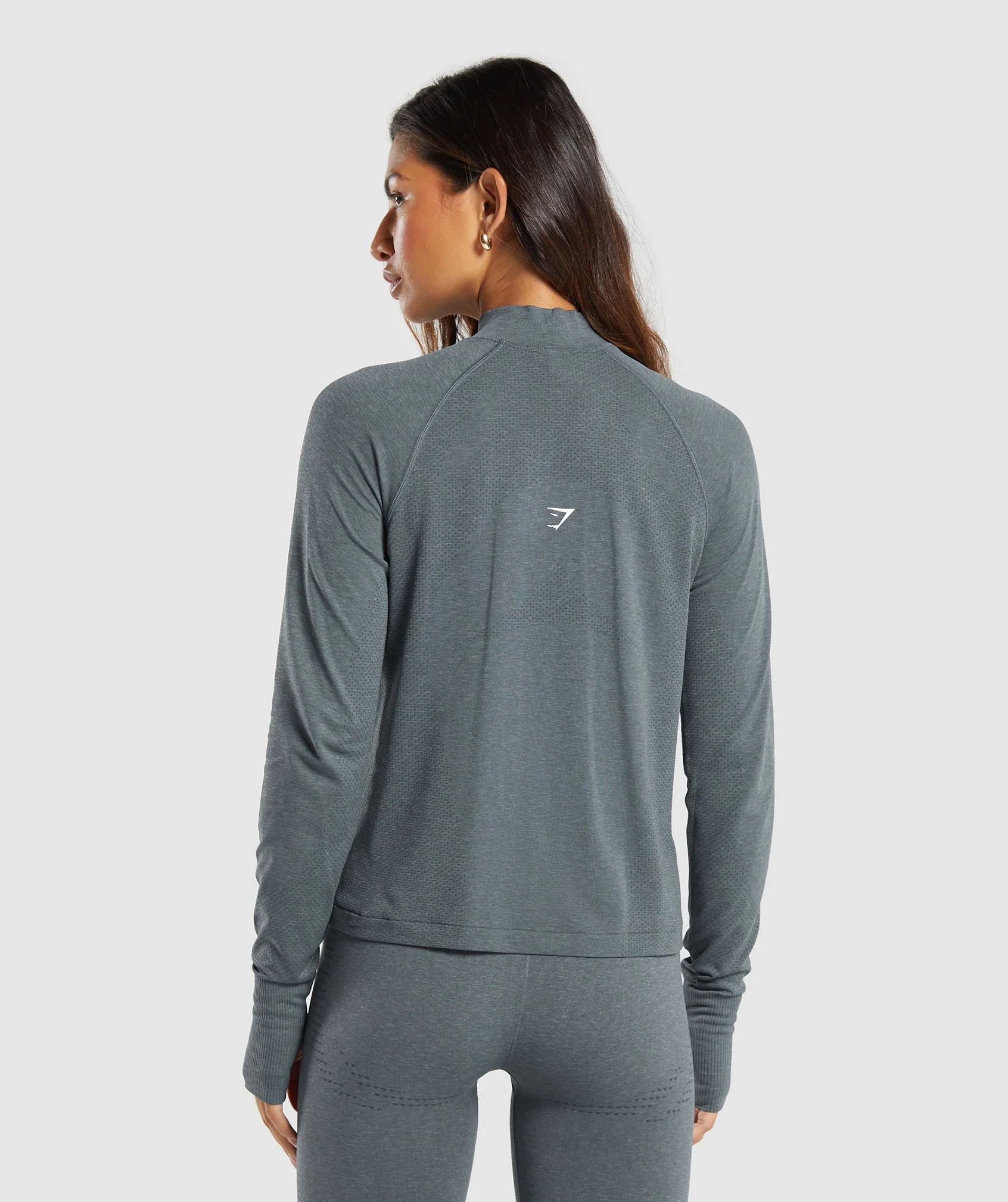 Gymshark Vital Seamless 1/4 Zip Pullover - Strong Grey/ Marl
