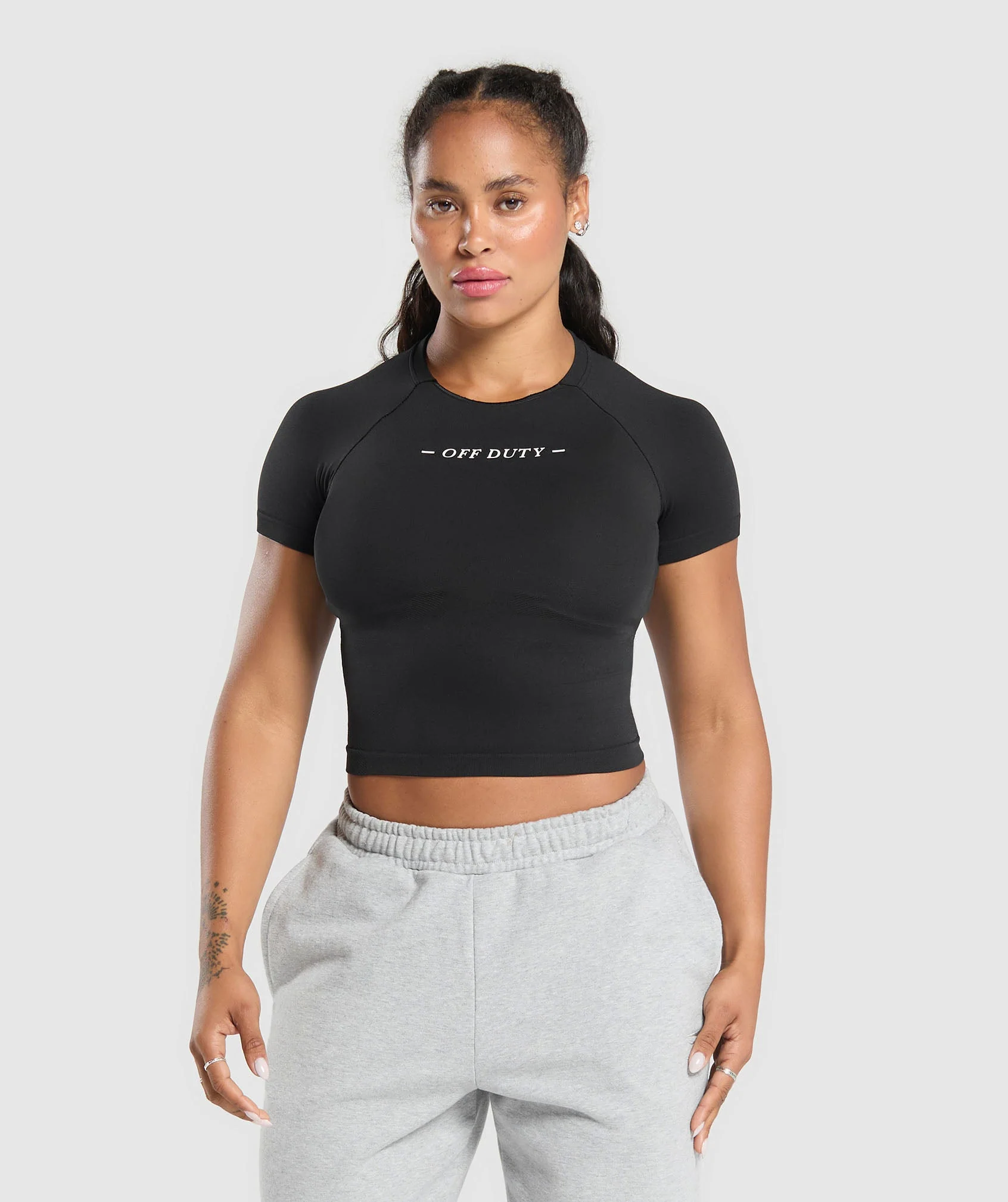 Gymshark Off Duty Seamless Baby Tee - Black
