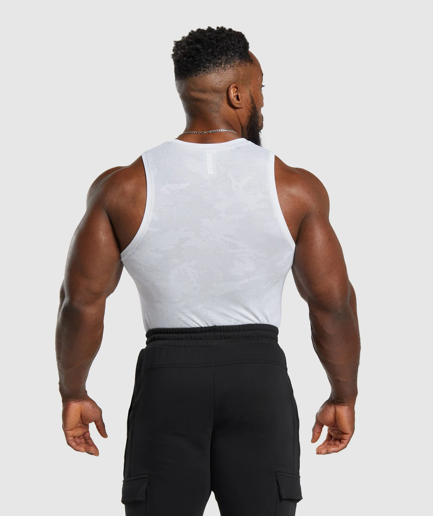 Gymshark Geo Seamless Tank - White/Light Grey