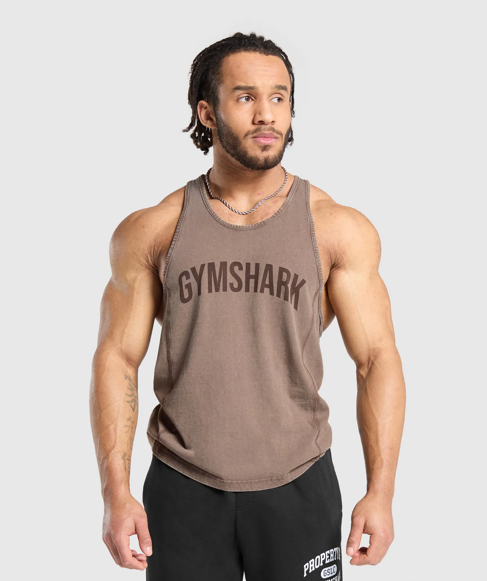 Gymshark Power Washed Stringer - Penny Brown