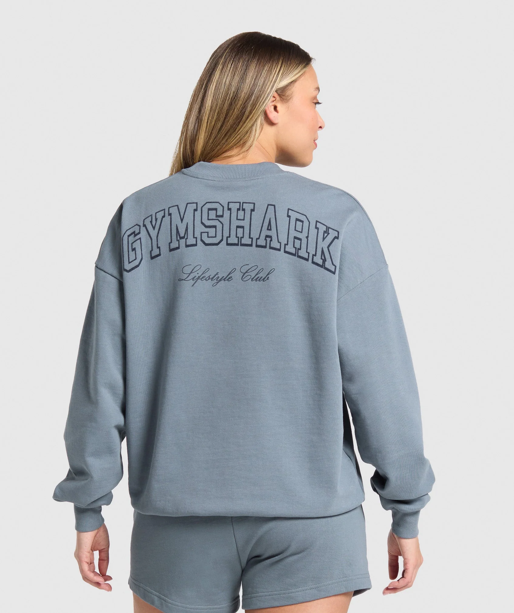 Gymshark Campus Classics Graphic Sweatshirt - Iron Blue