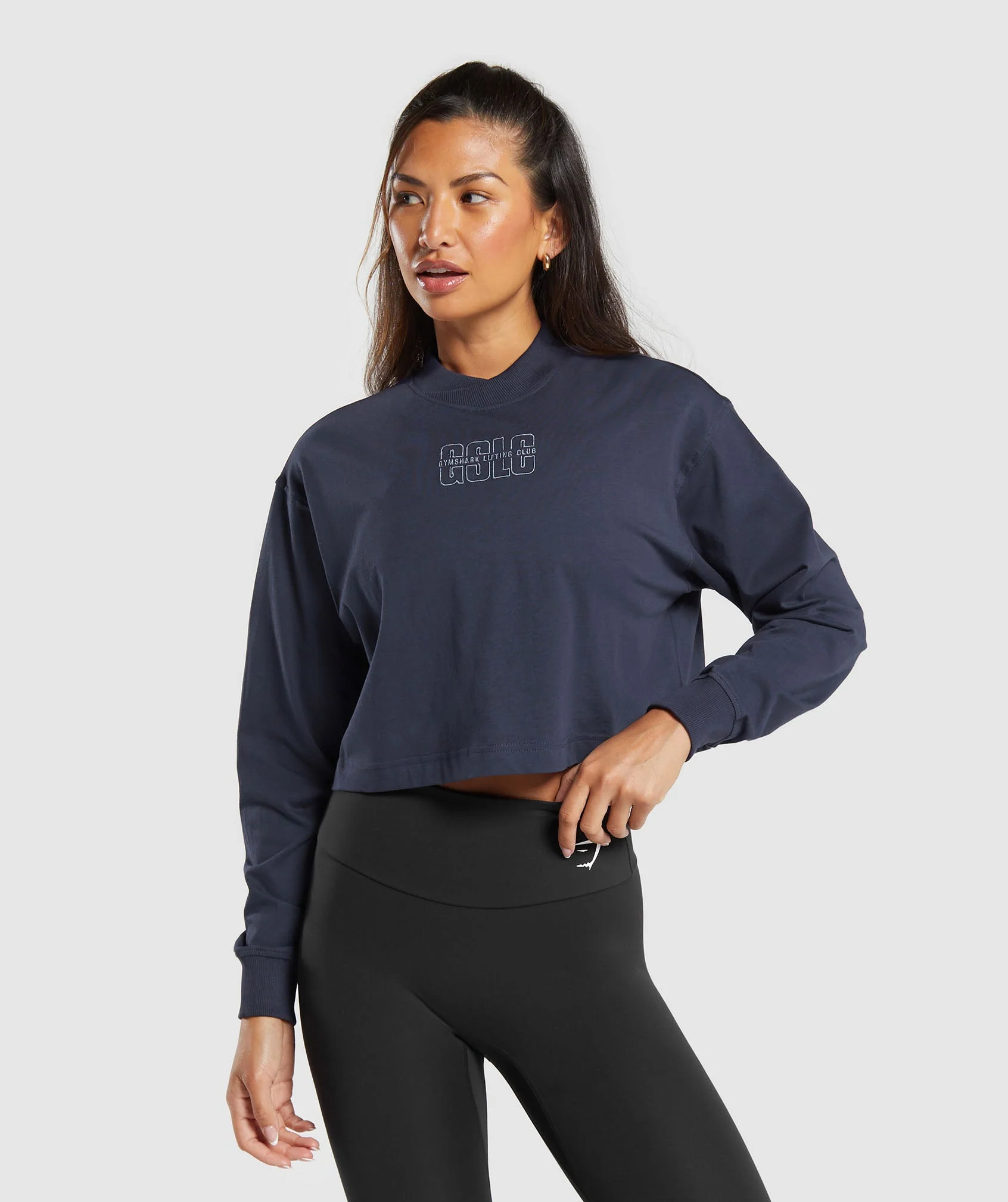 Gymshark Outline Oversized Top - Heavy Blue
