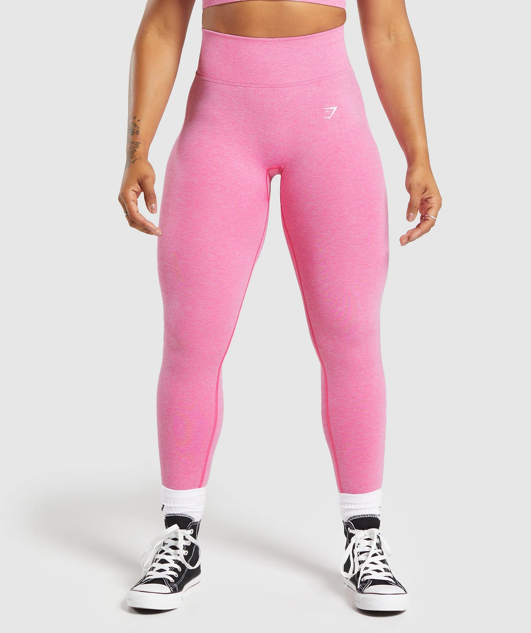 Gymshark Lift Seamless Leggings - Physical Pink/White Marl