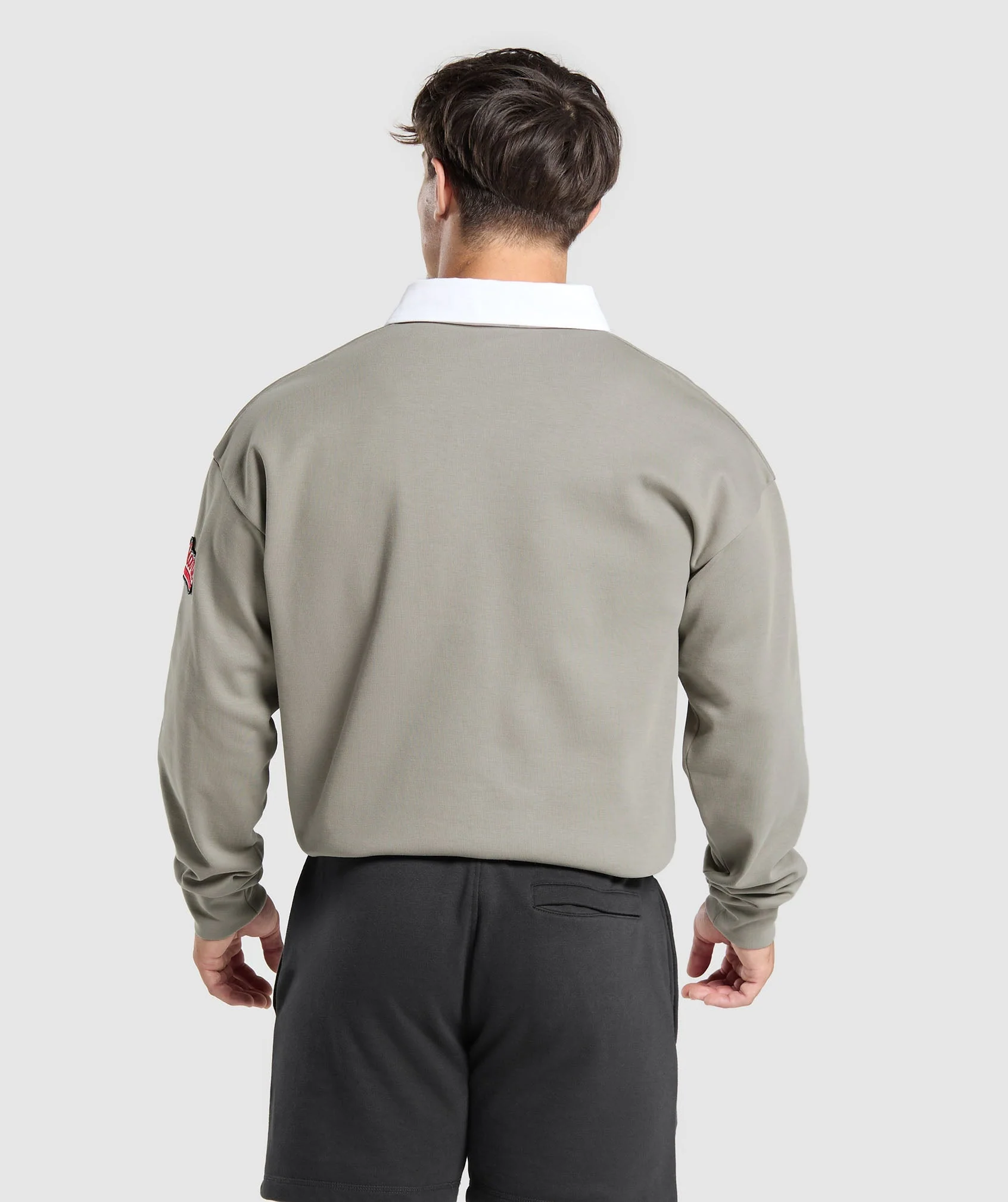 Gymshark Rugby Shirt - Linen Brown/White