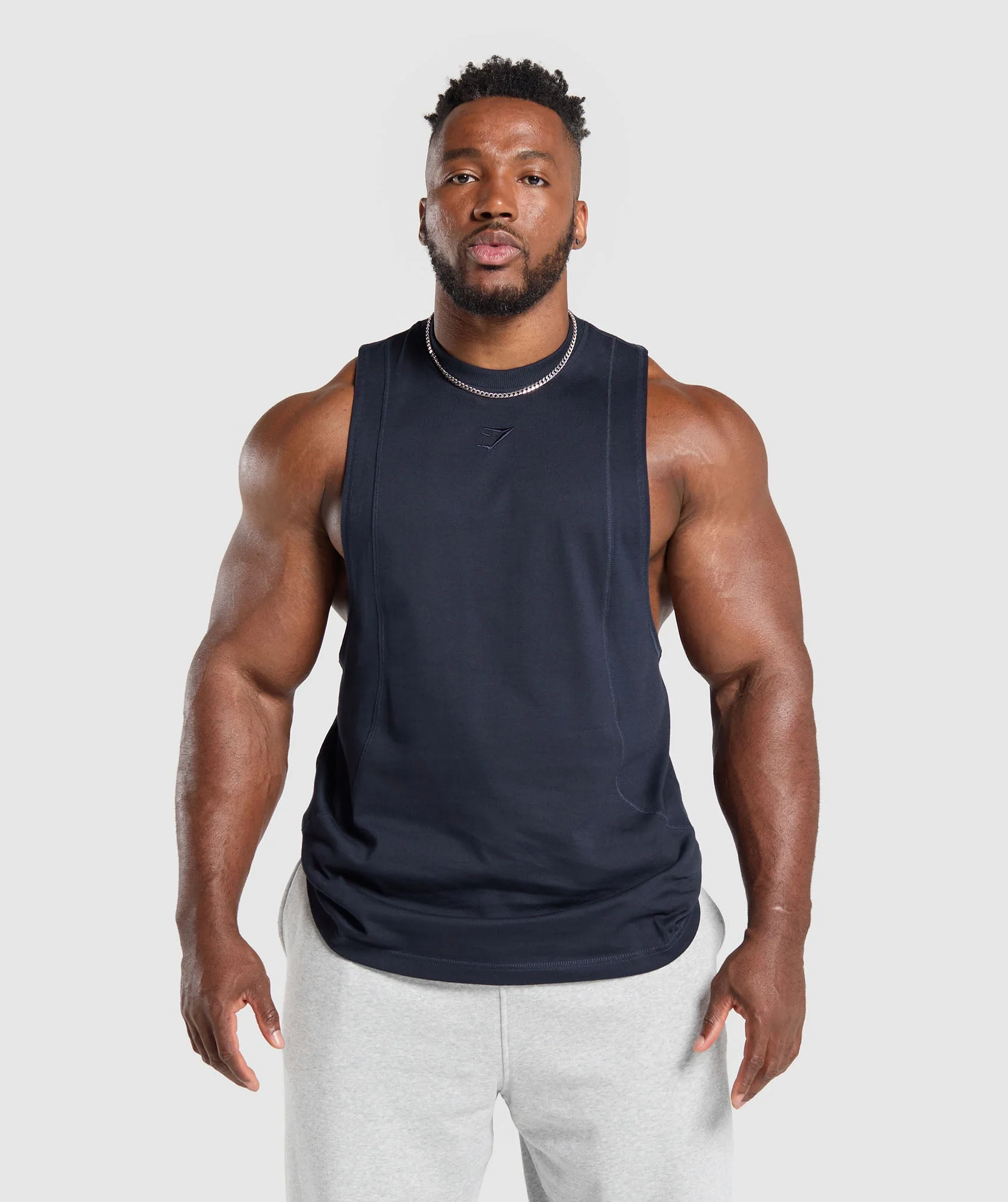 Gymshark Premium Lifting Drop Arm Tank - Heavy Blue