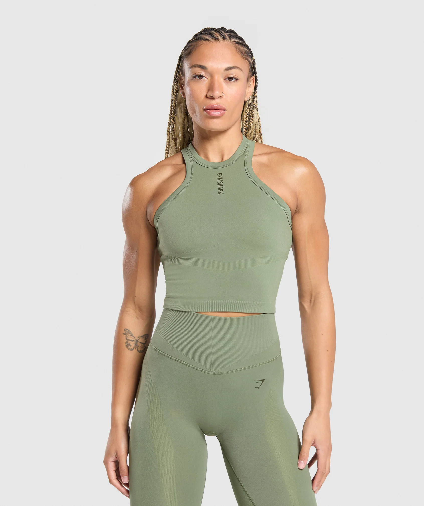 Gymshark Active Seamless Tank - Force Green