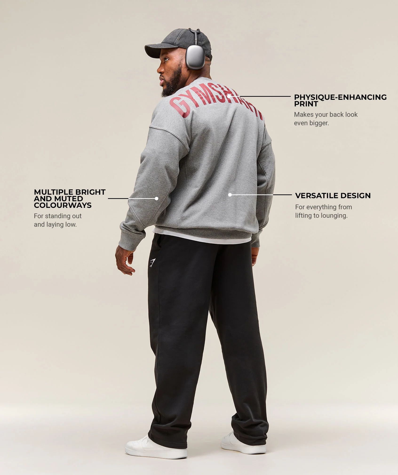 Gymshark Power Crew - Charcoal Core Marl