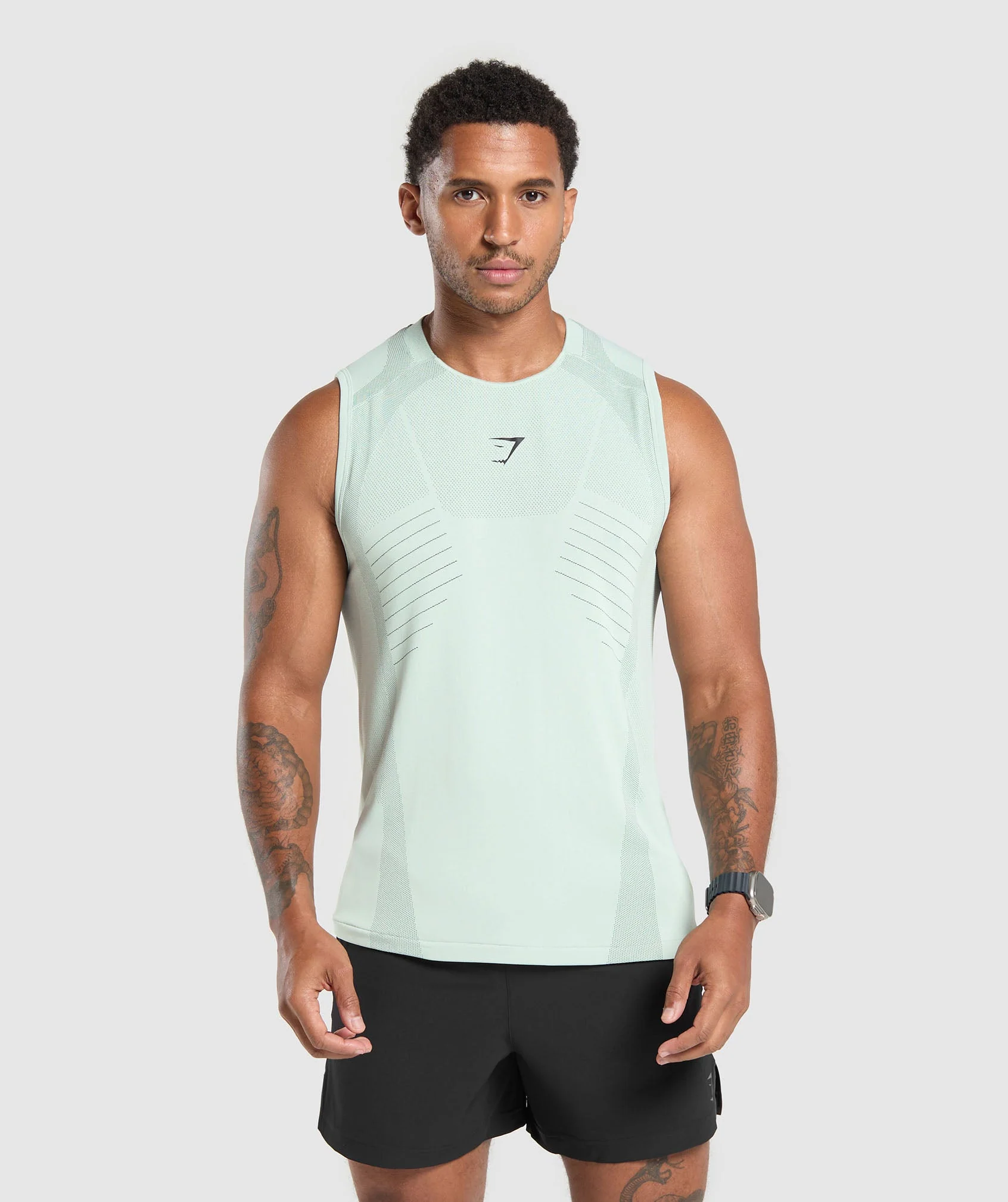 Gymshark Apex Seamless Tank - Cool Turquoise/Black