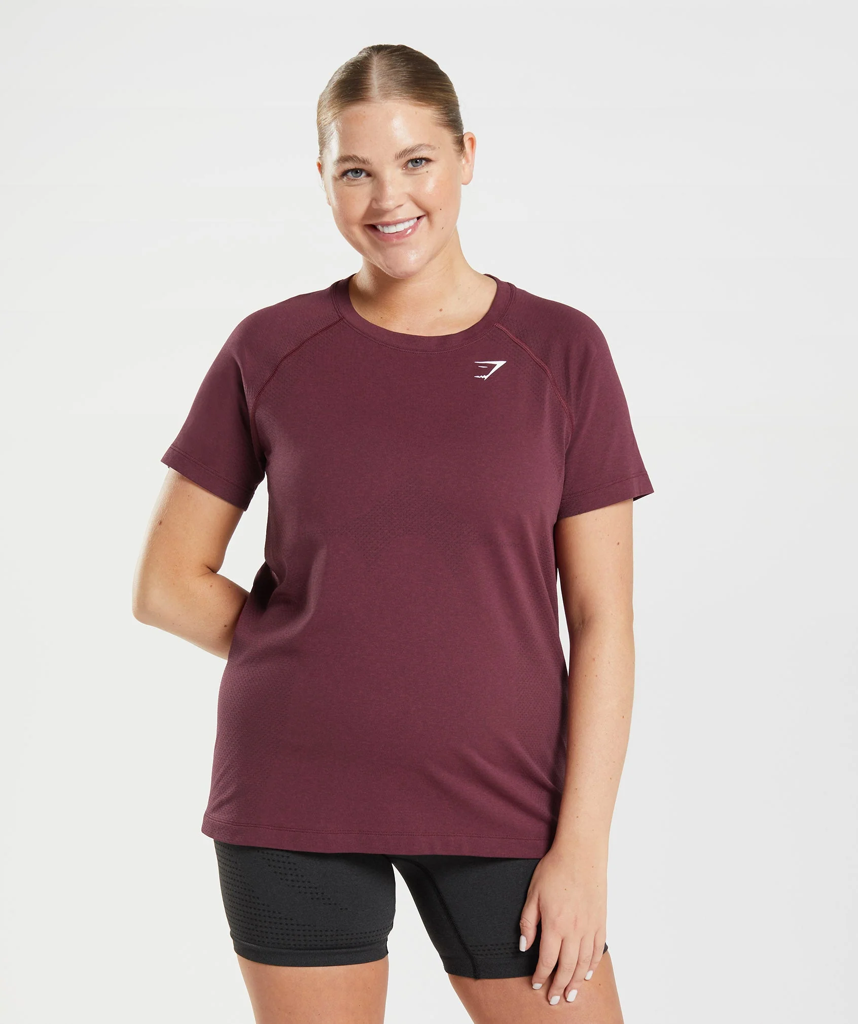 Gymshark Vital Seamless 2.0 Light T-Shirt - Baked Maroon Marl