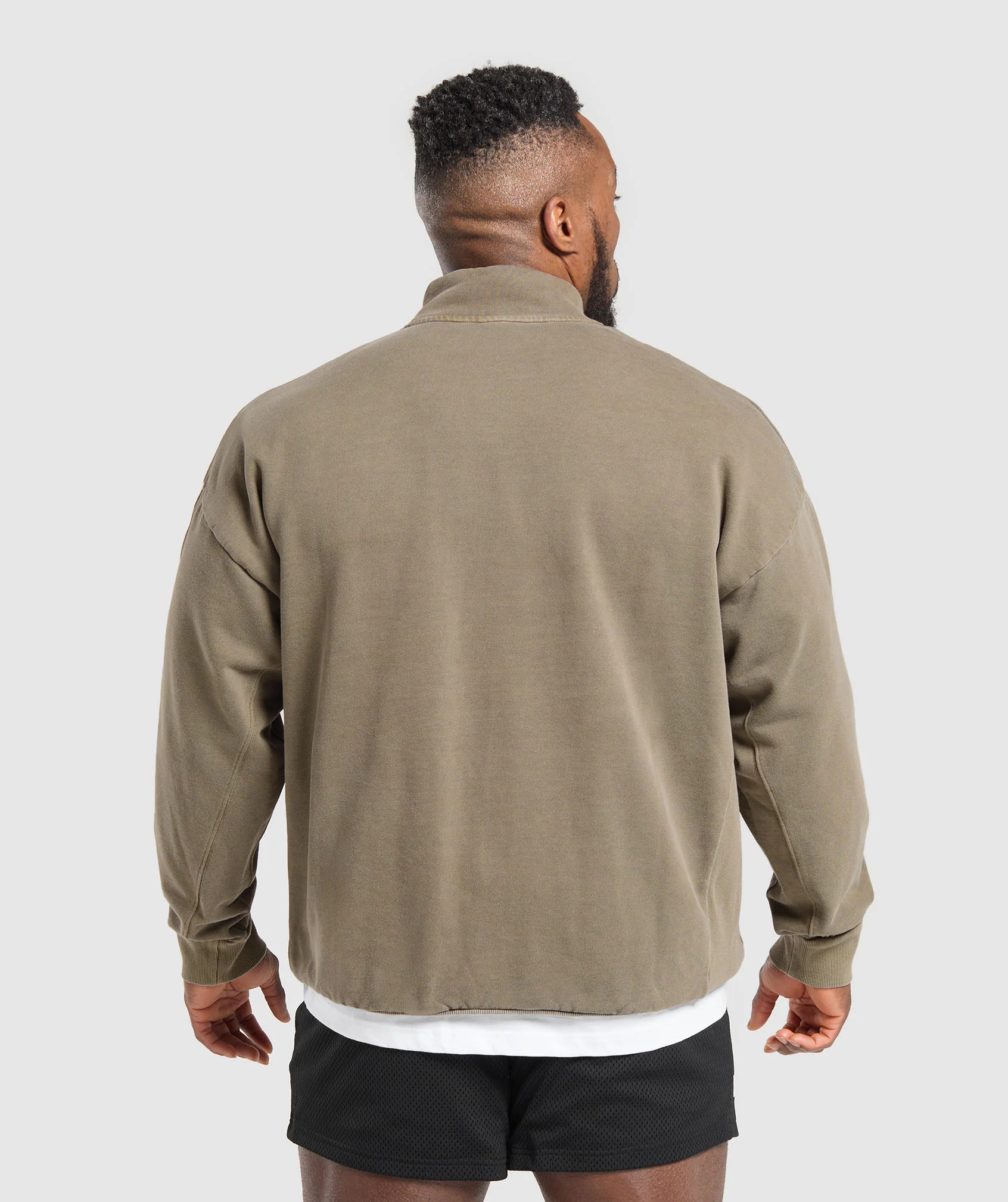 Gymshark Premium Legacy 1/4 Zip - Camo Brown