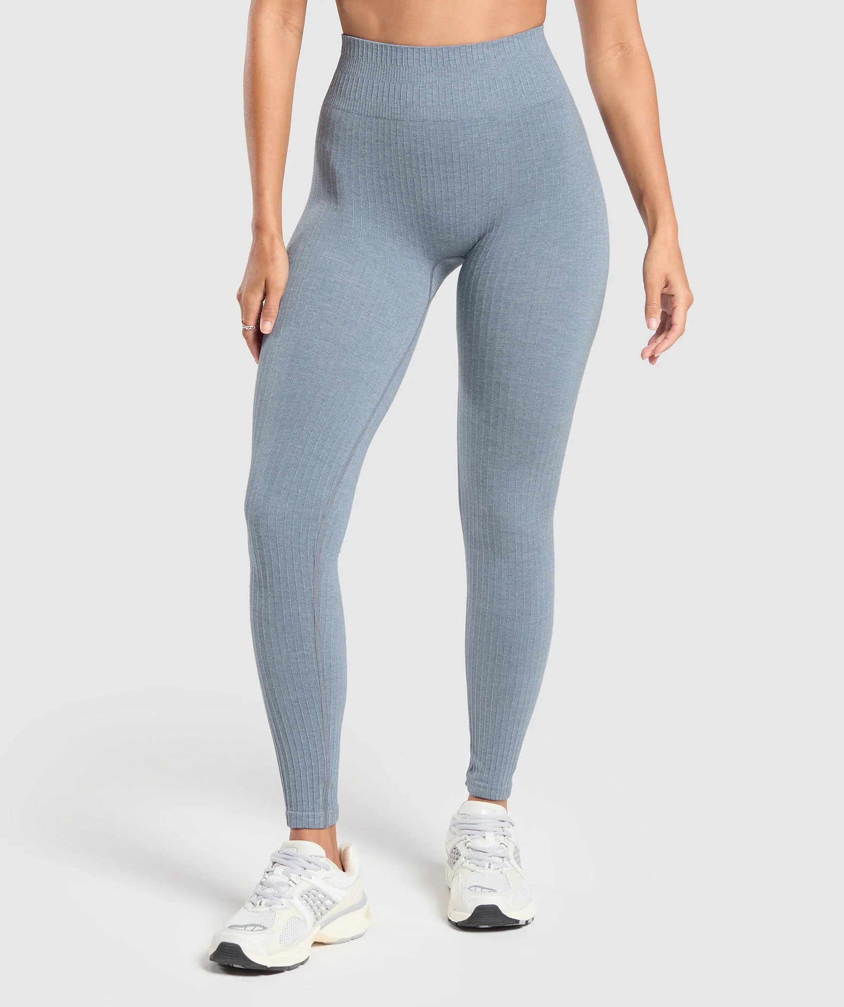 Gymshark Luxe Seamless Leggings - Metal Blue Marl