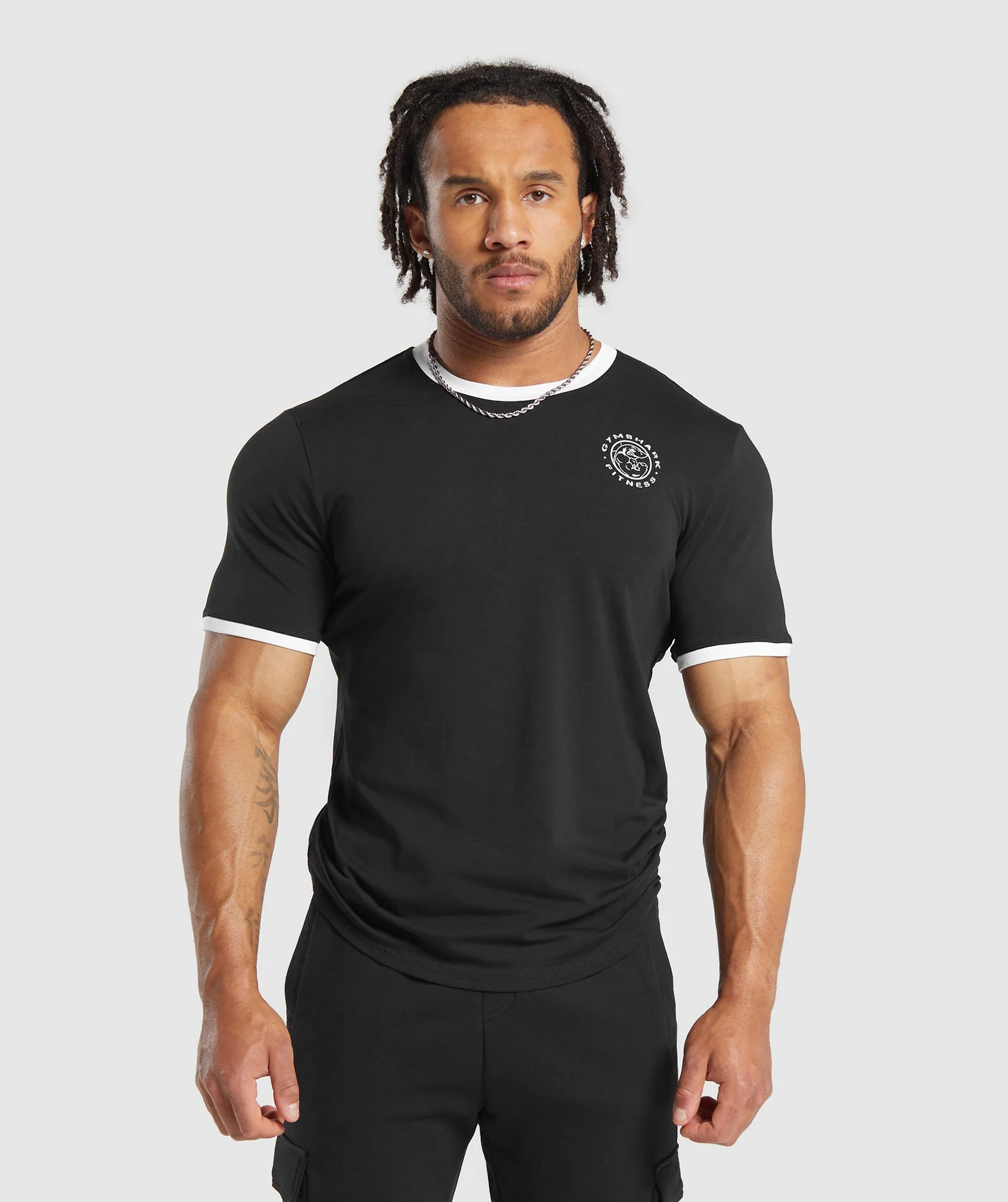 Gymshark Legacy Ringer T-Shirt - Black/White