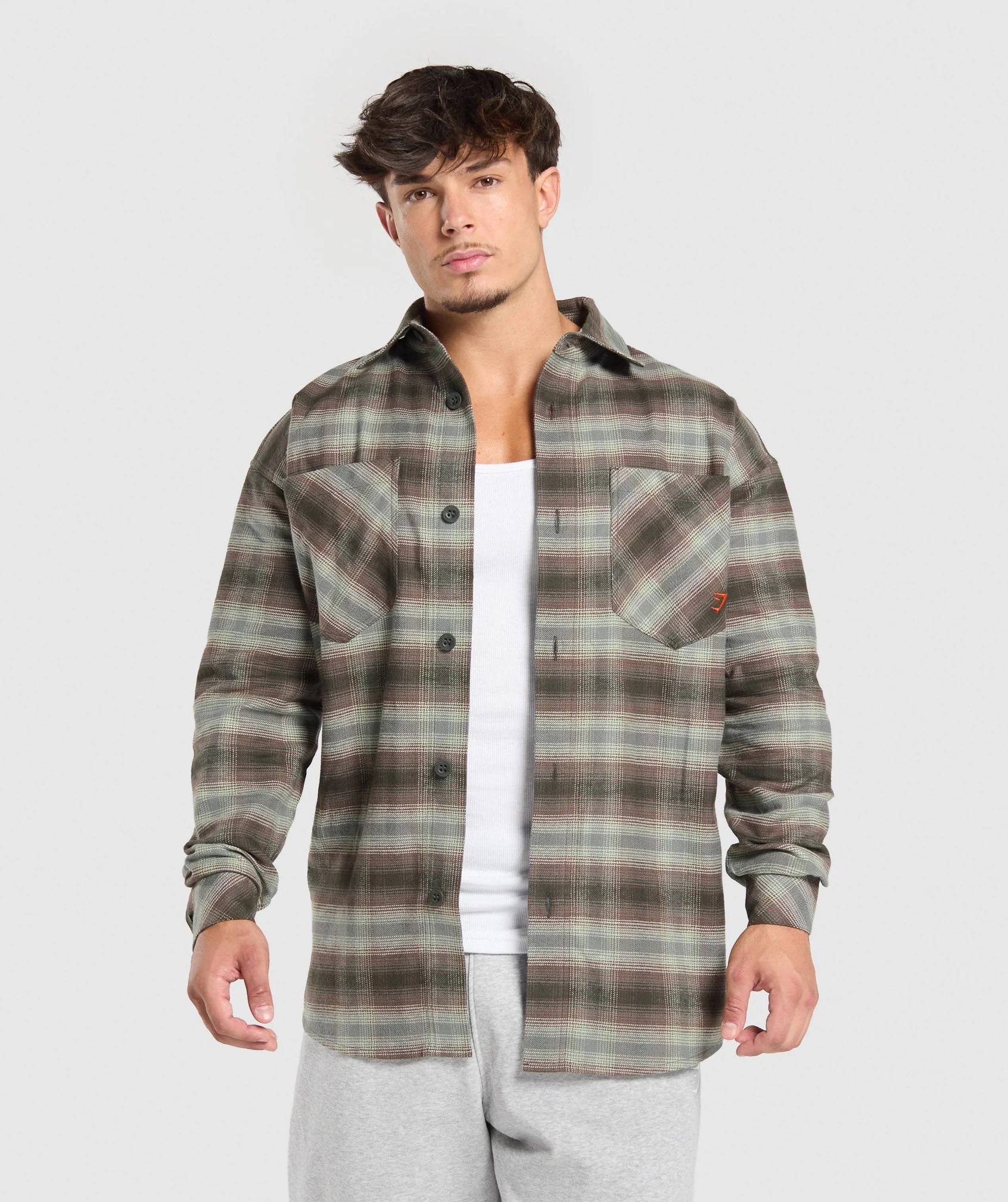 Gymshark Flannel Shirt - Strength Green