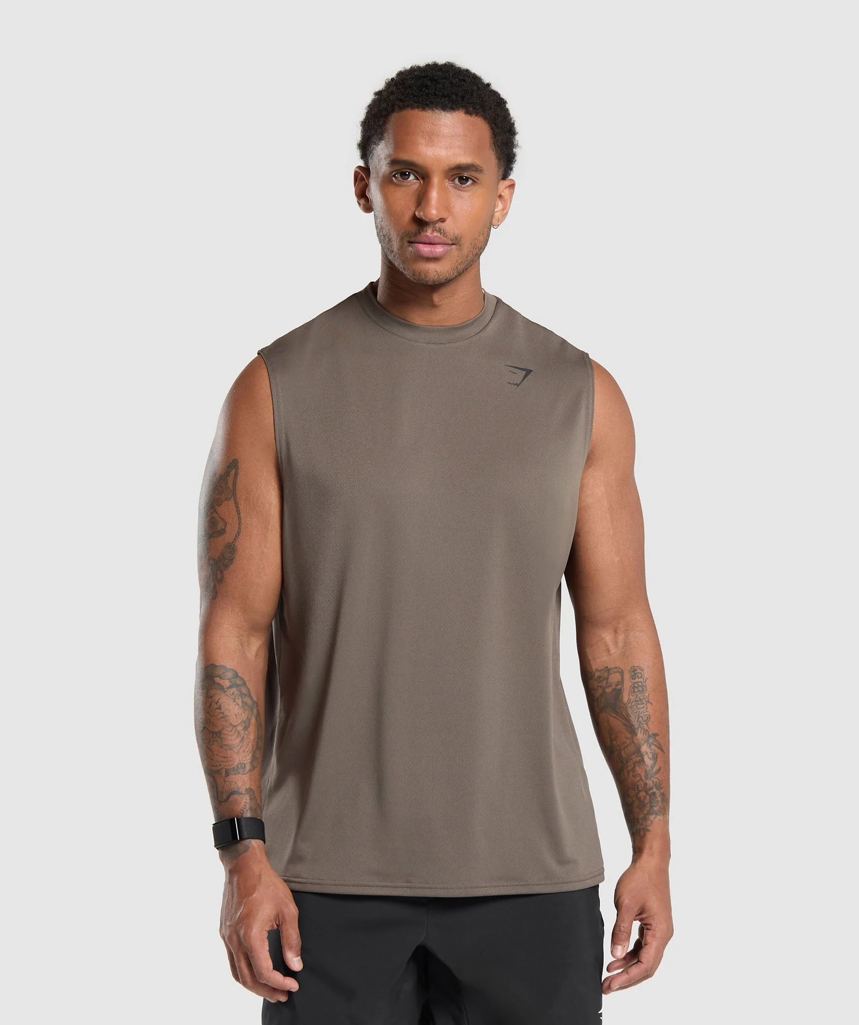 Gymshark Oversized Performance Tank - Camo Brown