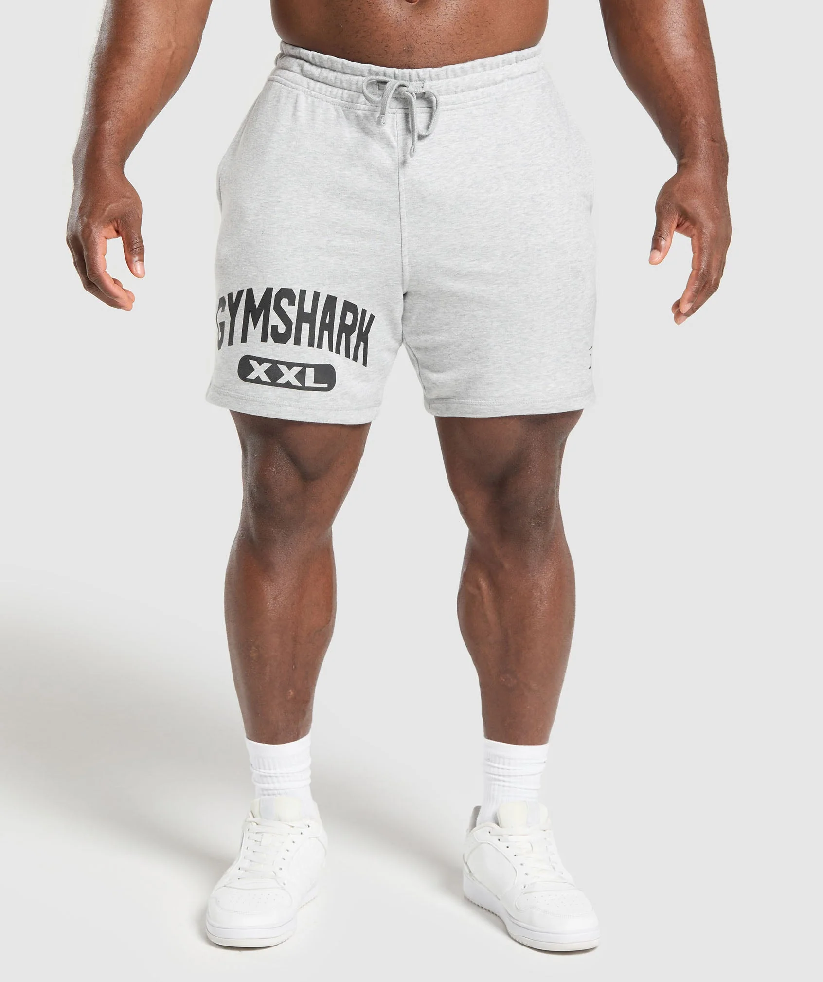 Gymshark XXL Graphic Shorts - Light Grey Core Marl