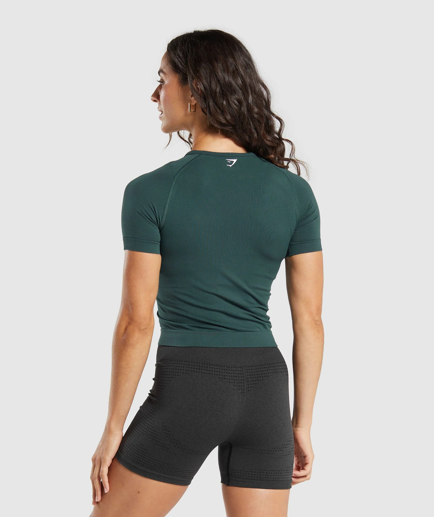 Gymshark Vital Seamless Tight T-Shirt - Woodland Green/ Marl