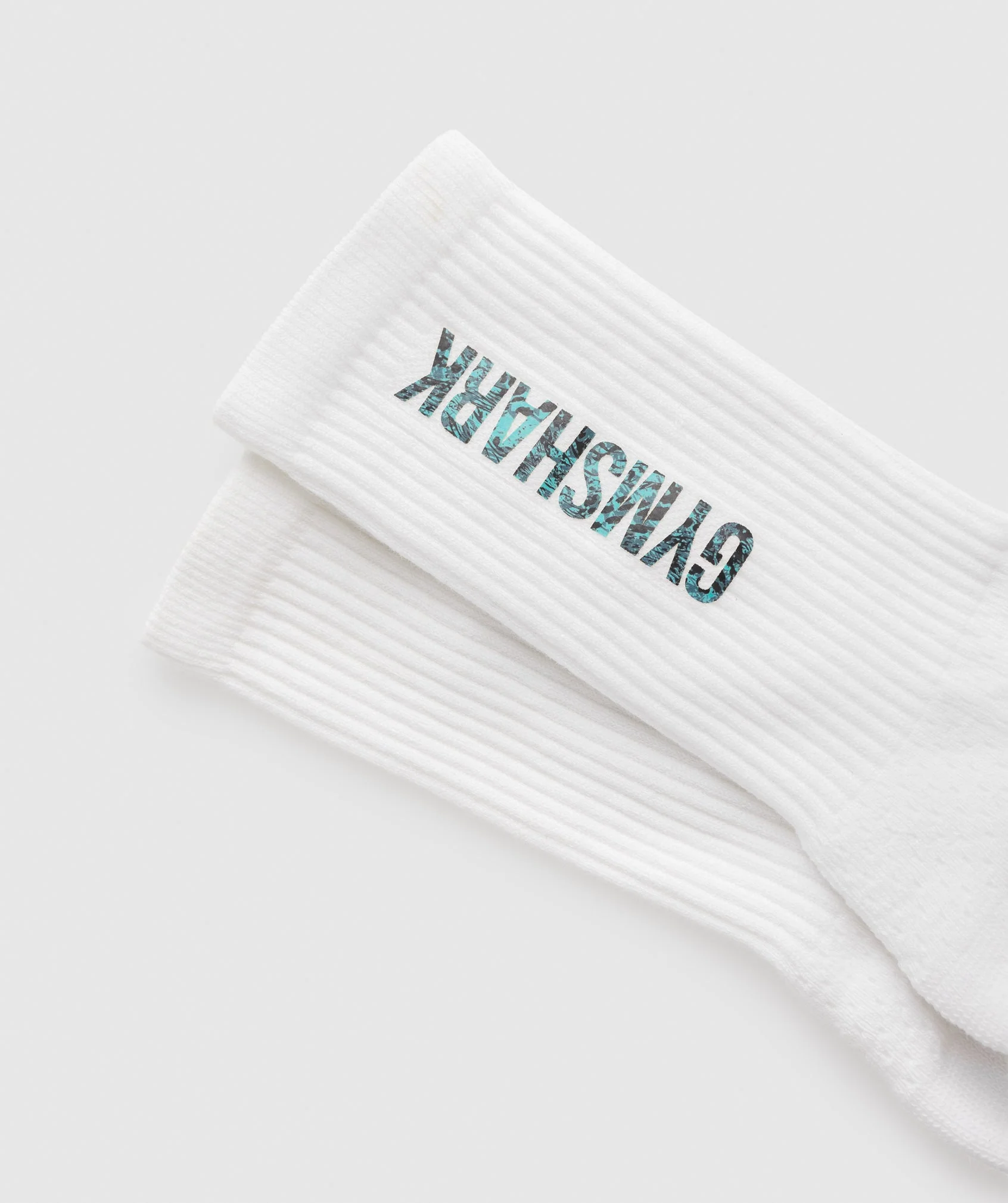 Gymshark Animal Print Crew Socks - White