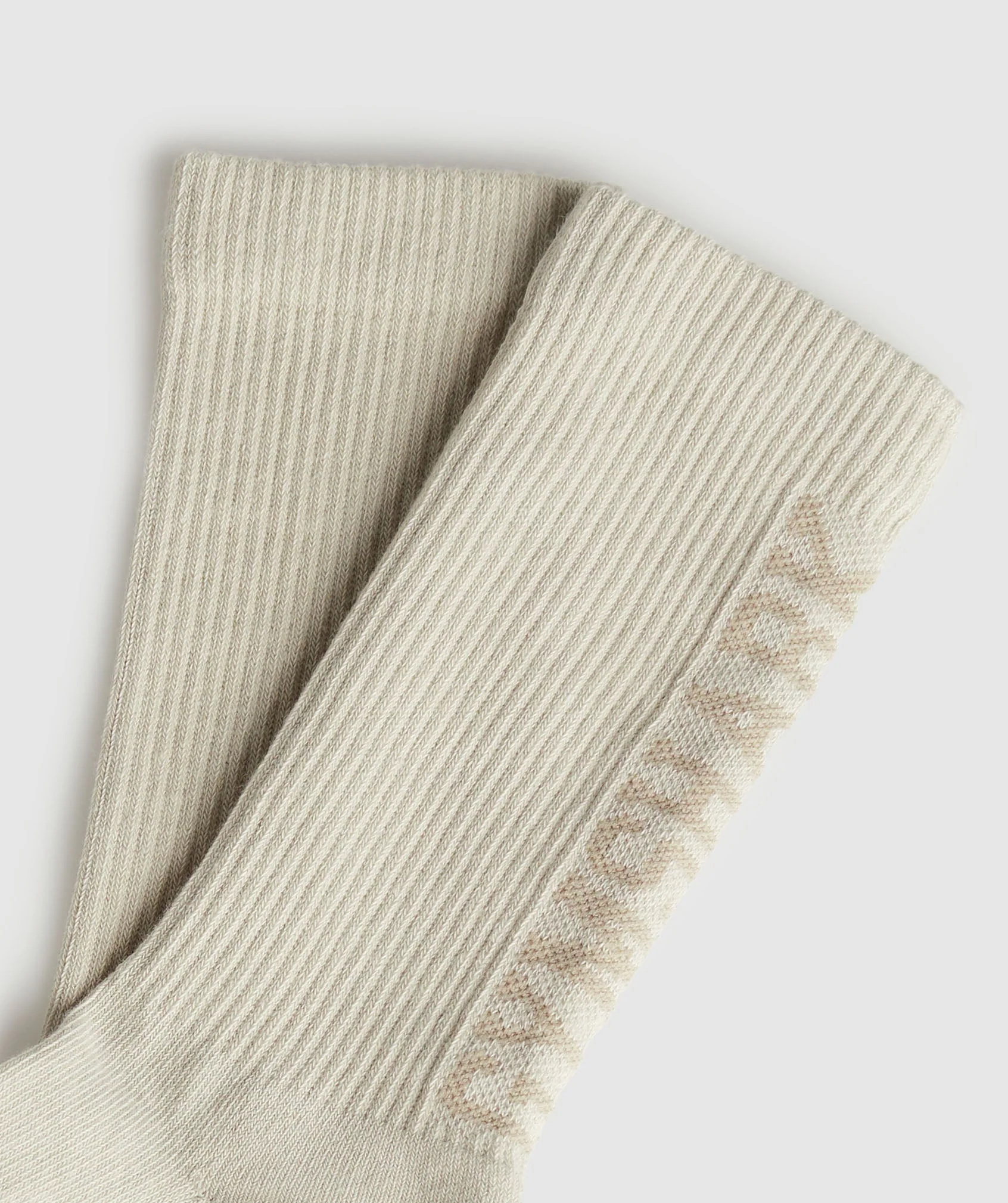 Gymshark Wordmark Crew Socks - Stone Brown