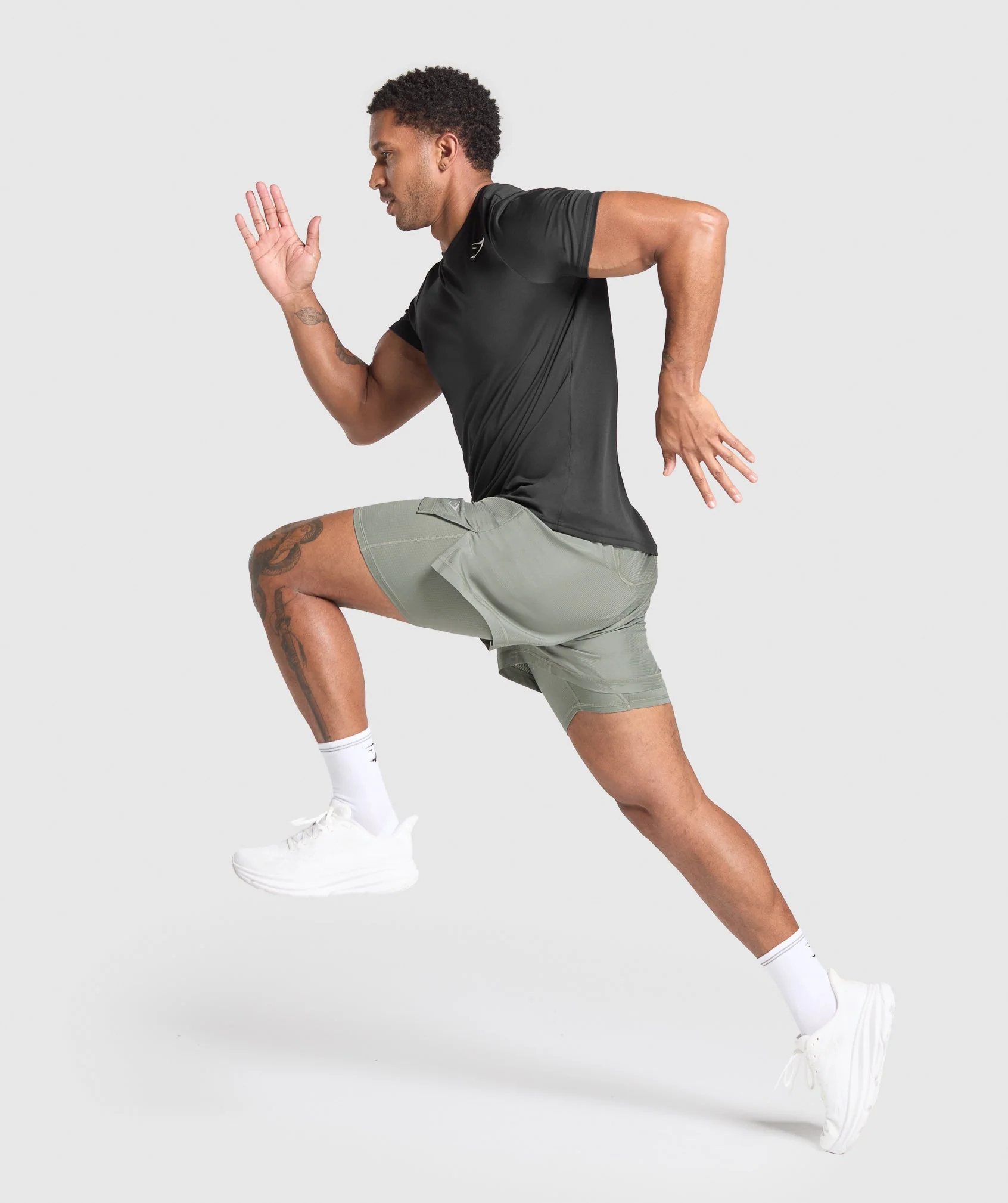 Gymshark Running 2 in 1 Shorts - Unit Green