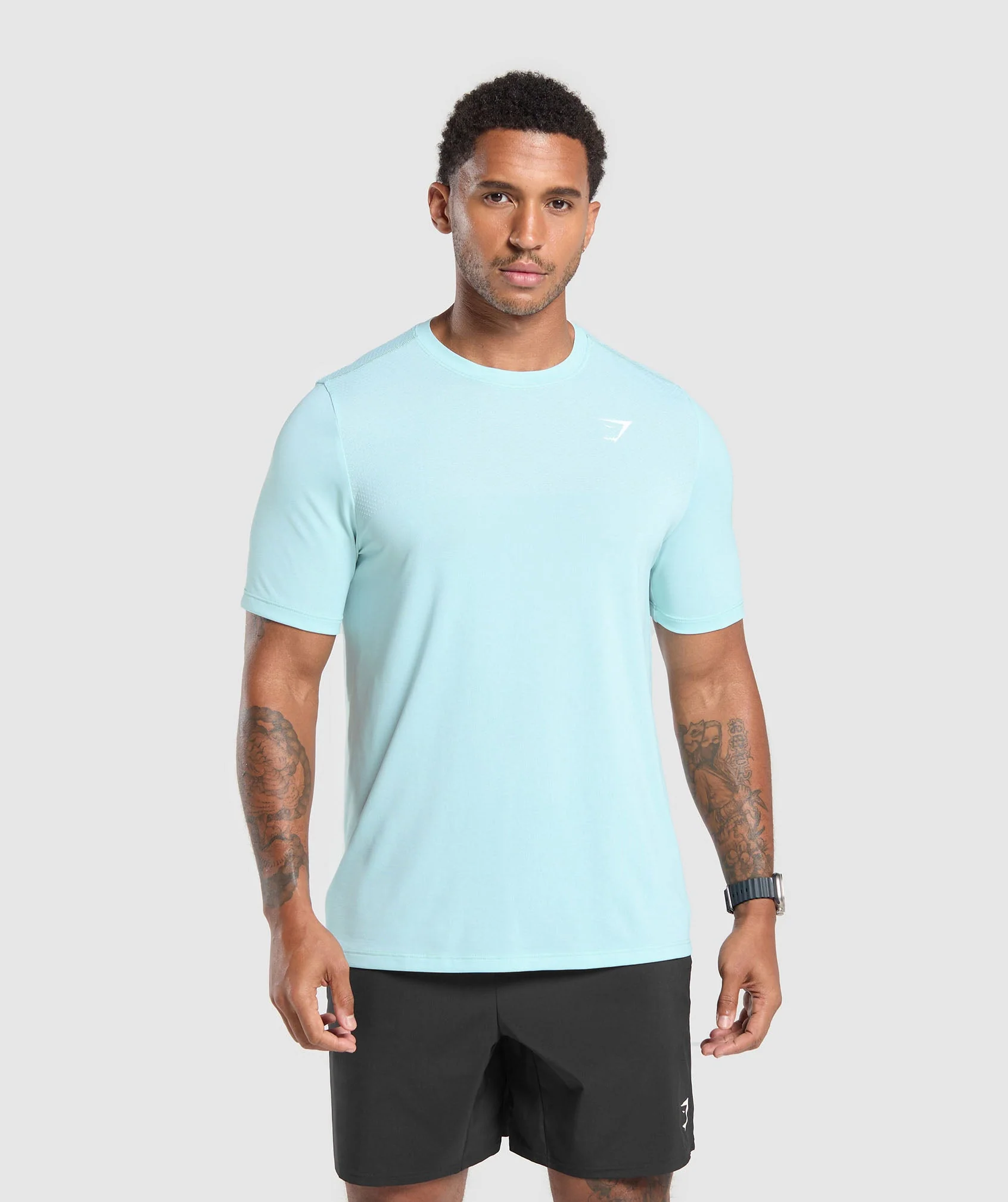 Gymshark Vital Seamless T-Shirt - Serene Blue/White Marl