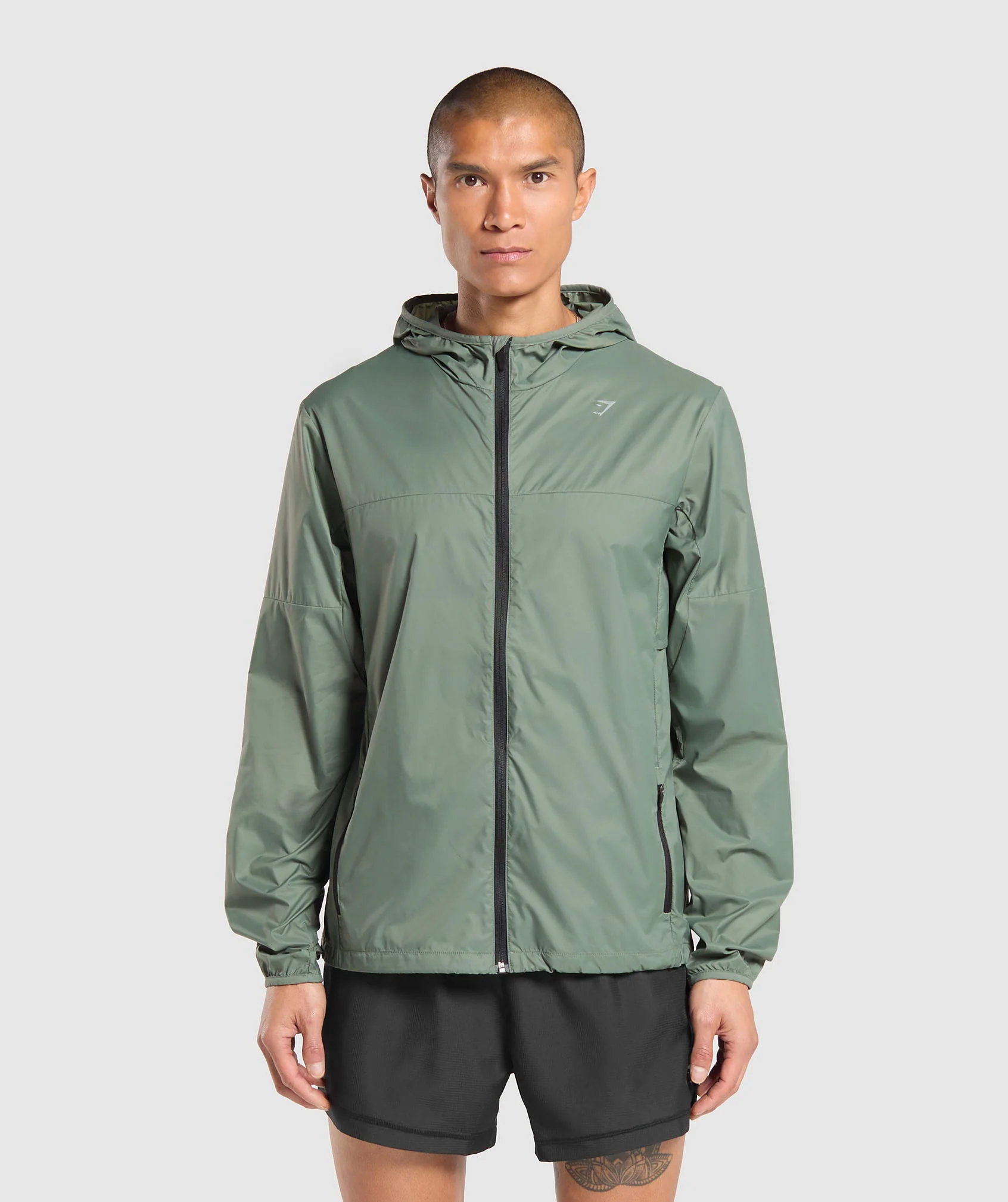Gymshark Running Windbreaker - Unit Green