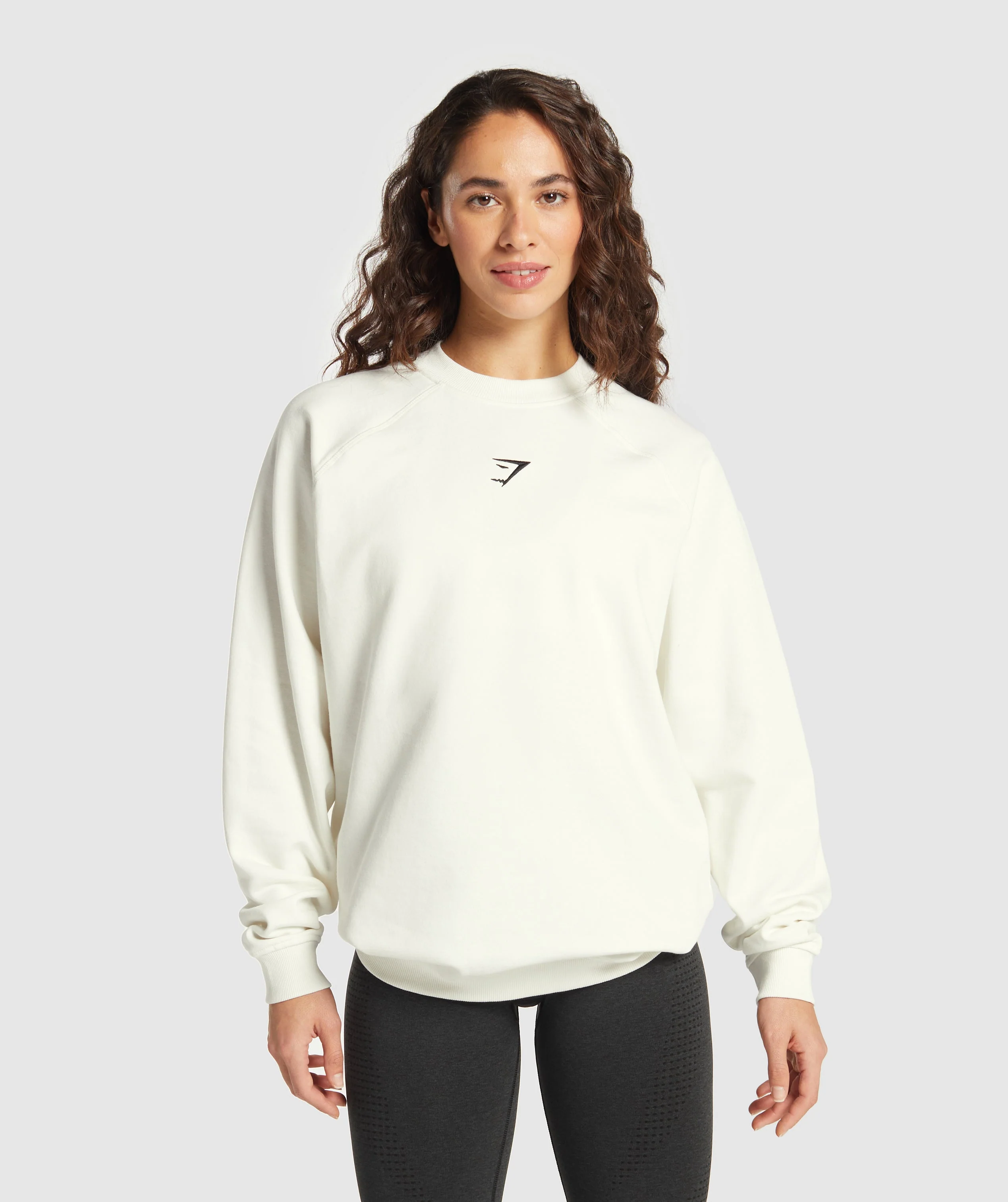 Gymshark Training Oversized Fleece Sweatshirt - Soft White