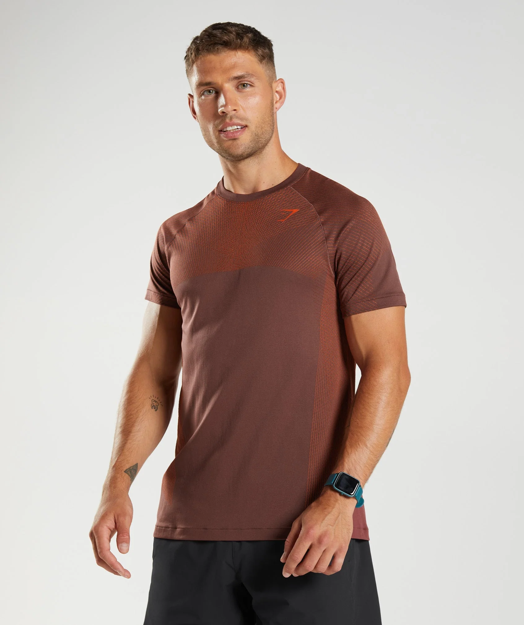 Gymshark Apex Seamless T-Shirt - Cherry Brown/Pepper Red