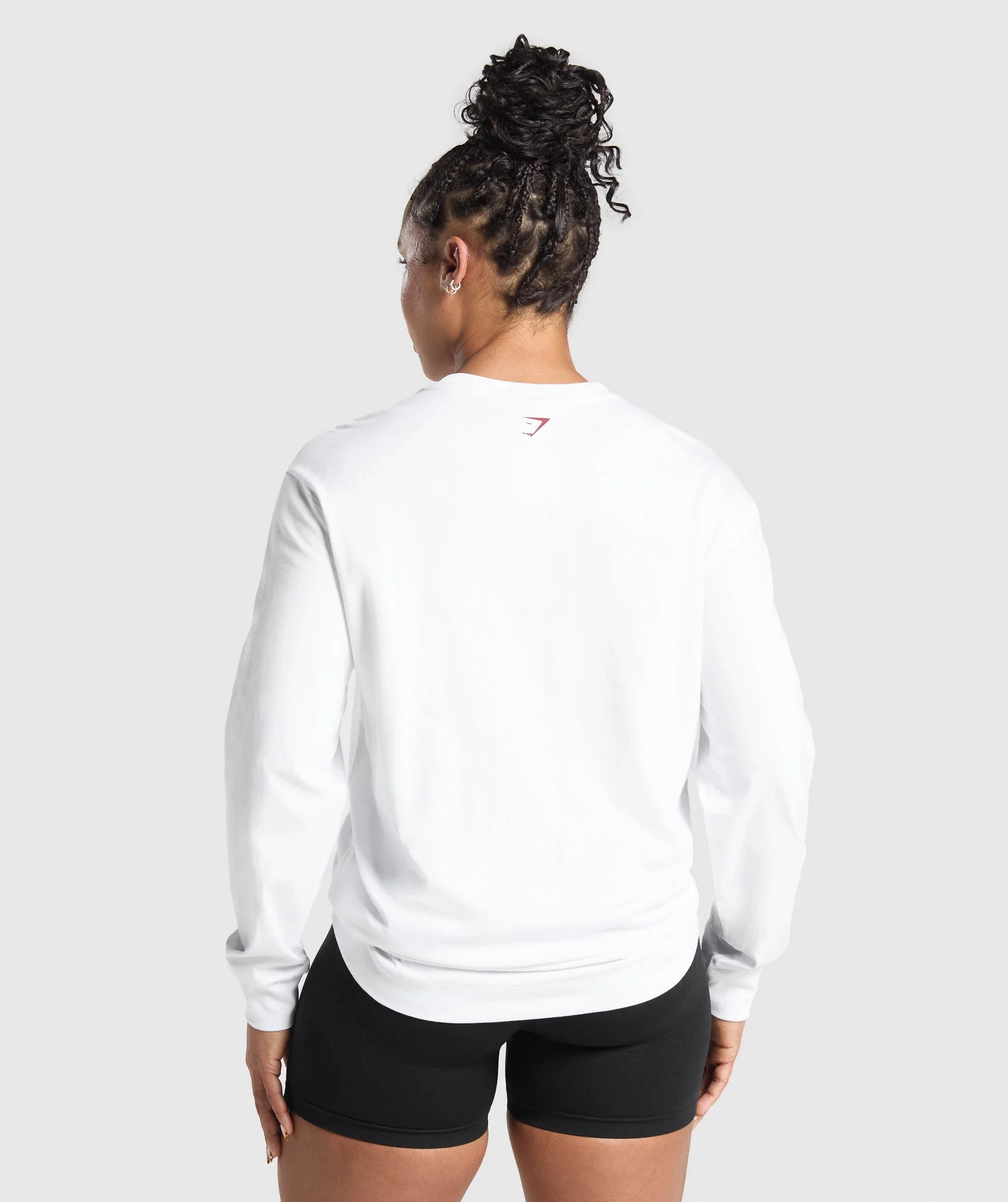 Gymshark Lifting Essentials Graphic Long Sleeve Top - White