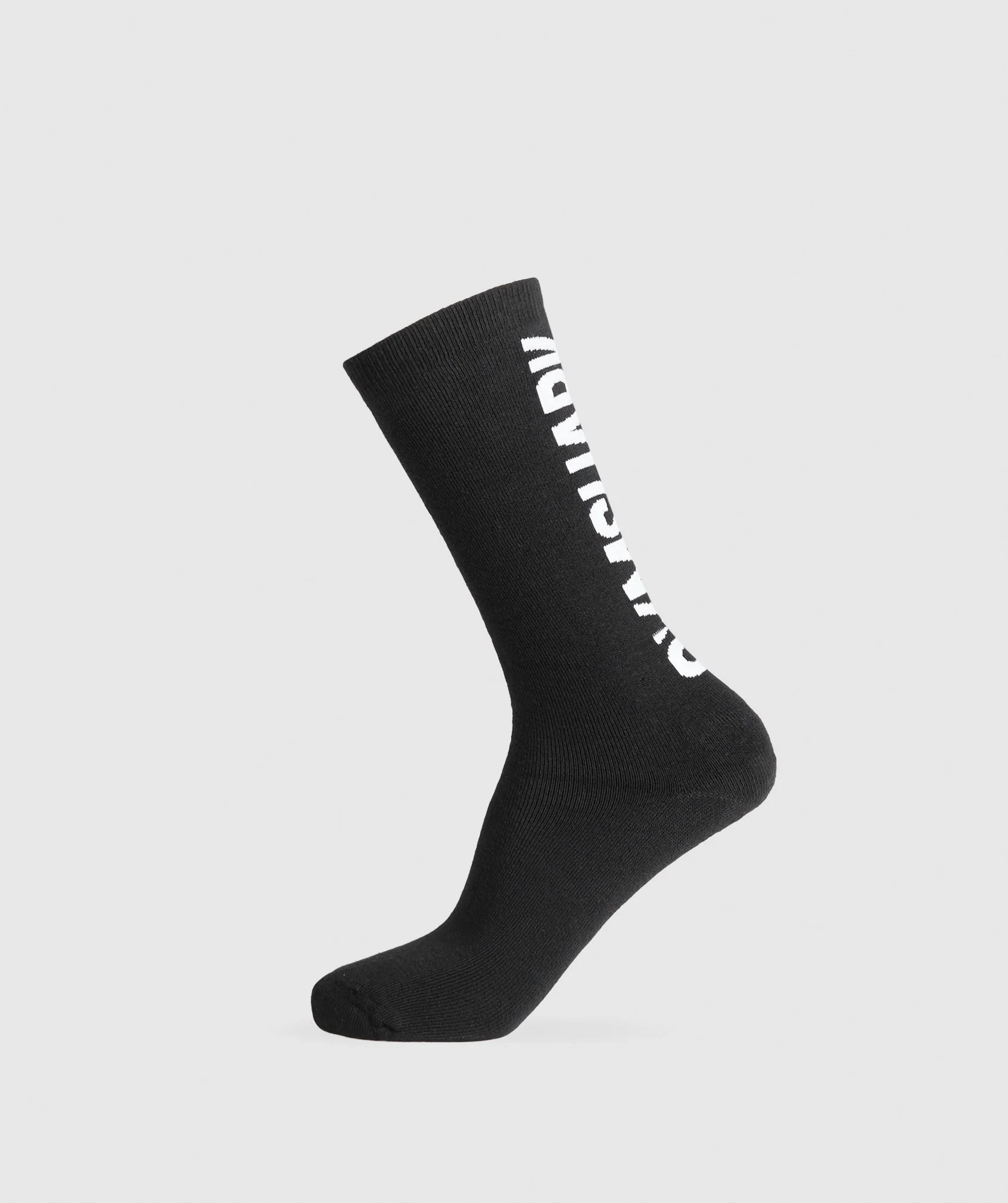 Gymshark Plush Wordmark Crew Sock - Black