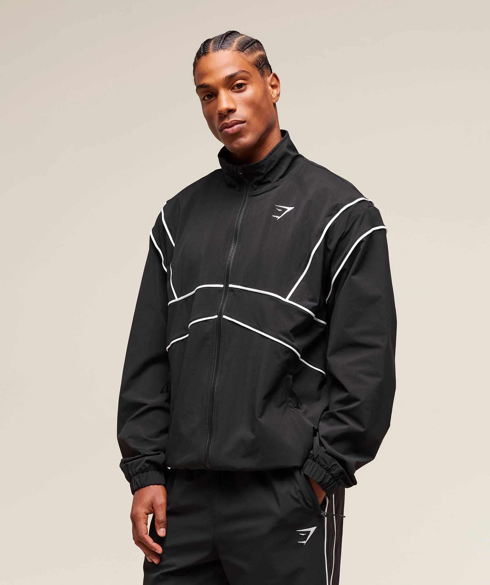 Gymshark Retro Crinkle Track Jacket - Black