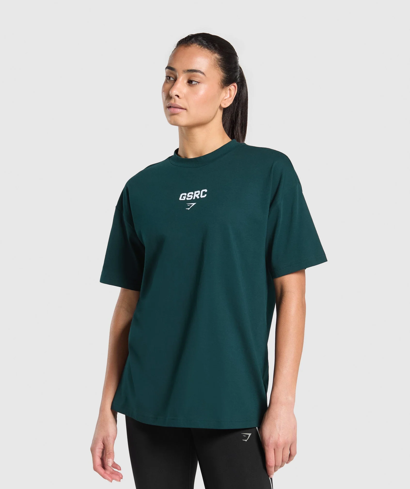 Gymshark Running Graphic Oversized T-Shirt - Strong Teal