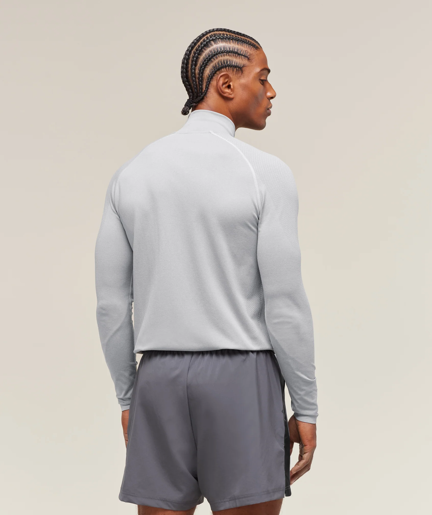 Gymshark Vital Seamless 1/4 Zip - Light Grey/Smokey Grey