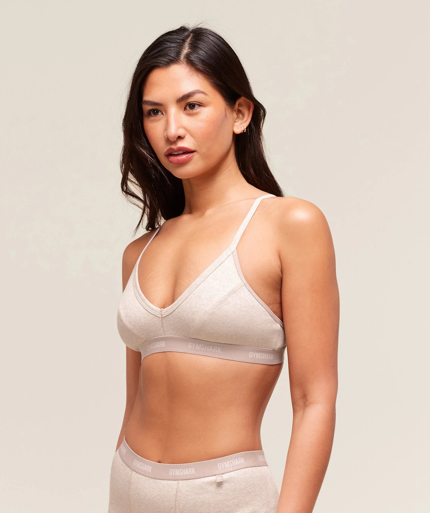 Gymshark Rib Bralette - Soft Pink Marl