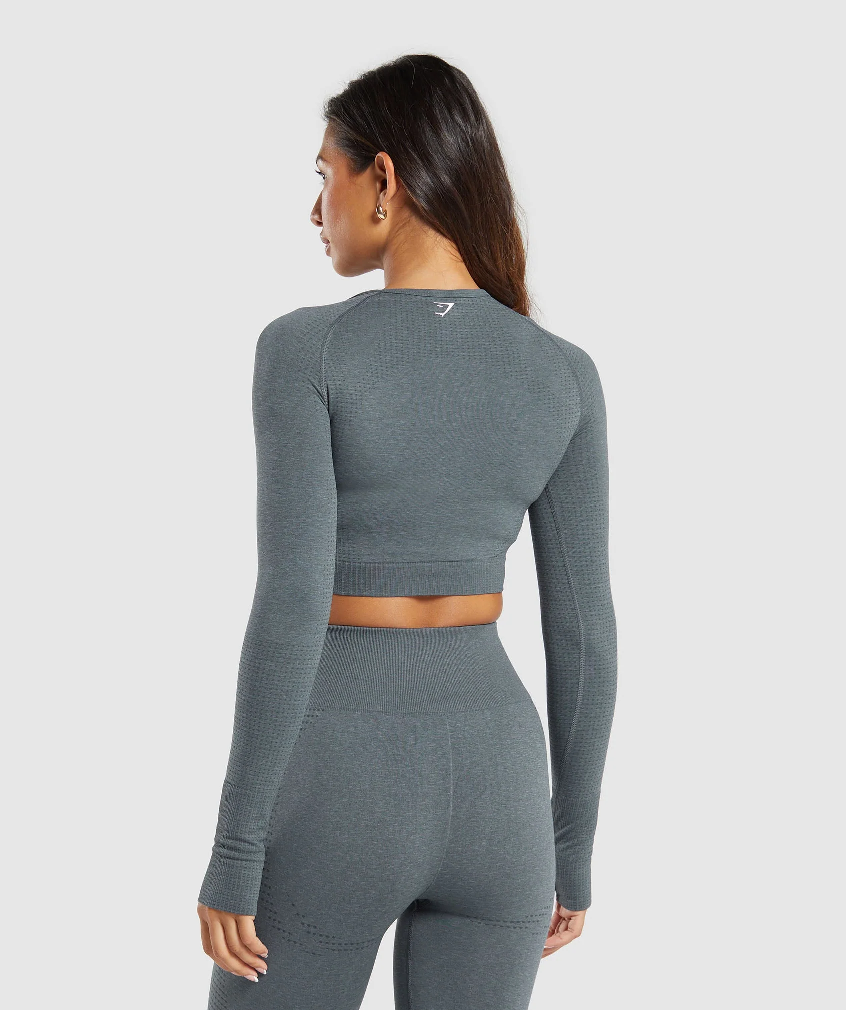 Gymshark Vital Seamless Crop Top - Strong Grey/ Marl