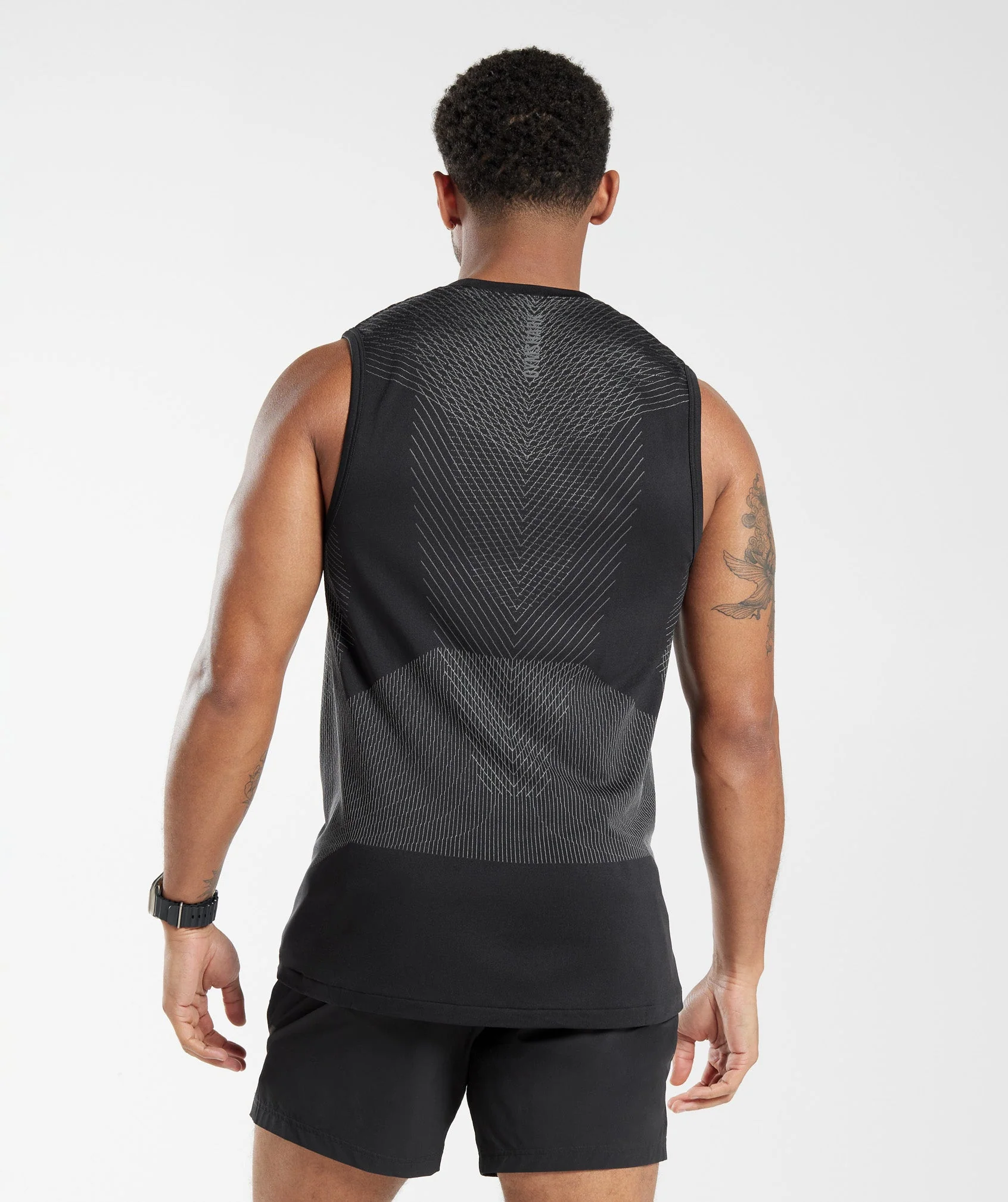 Gymshark Apex Seamless Tank - Black/Silhouette Grey
