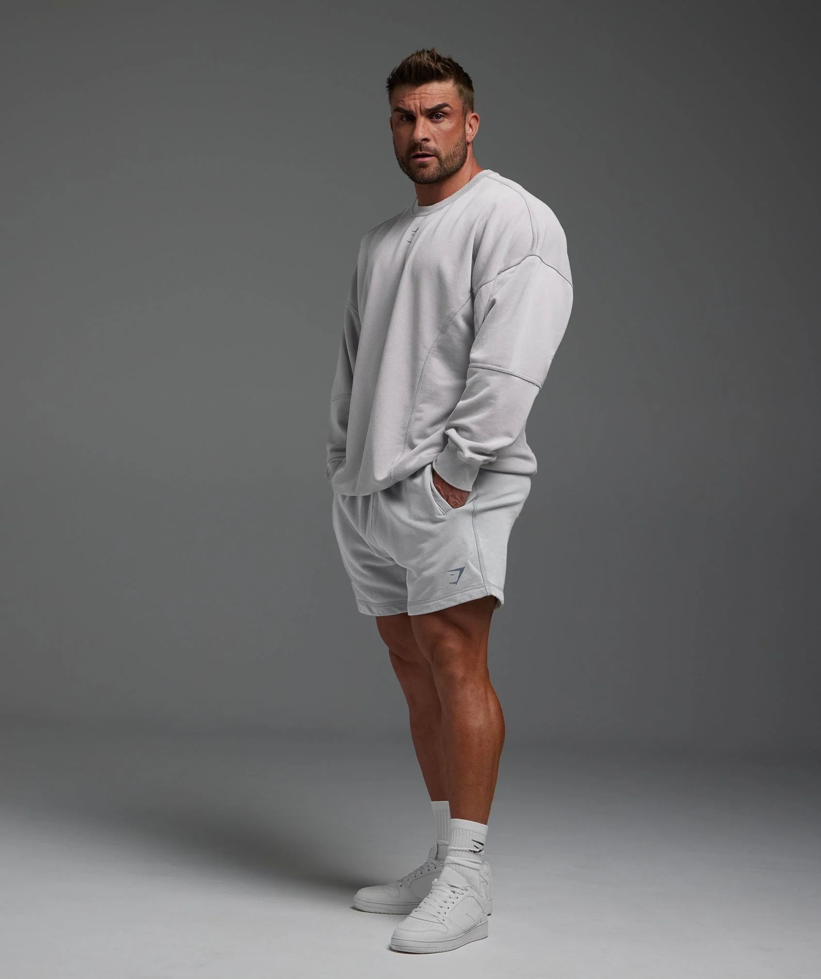 Gymshark Heritage Washed Crew - Denim Grey