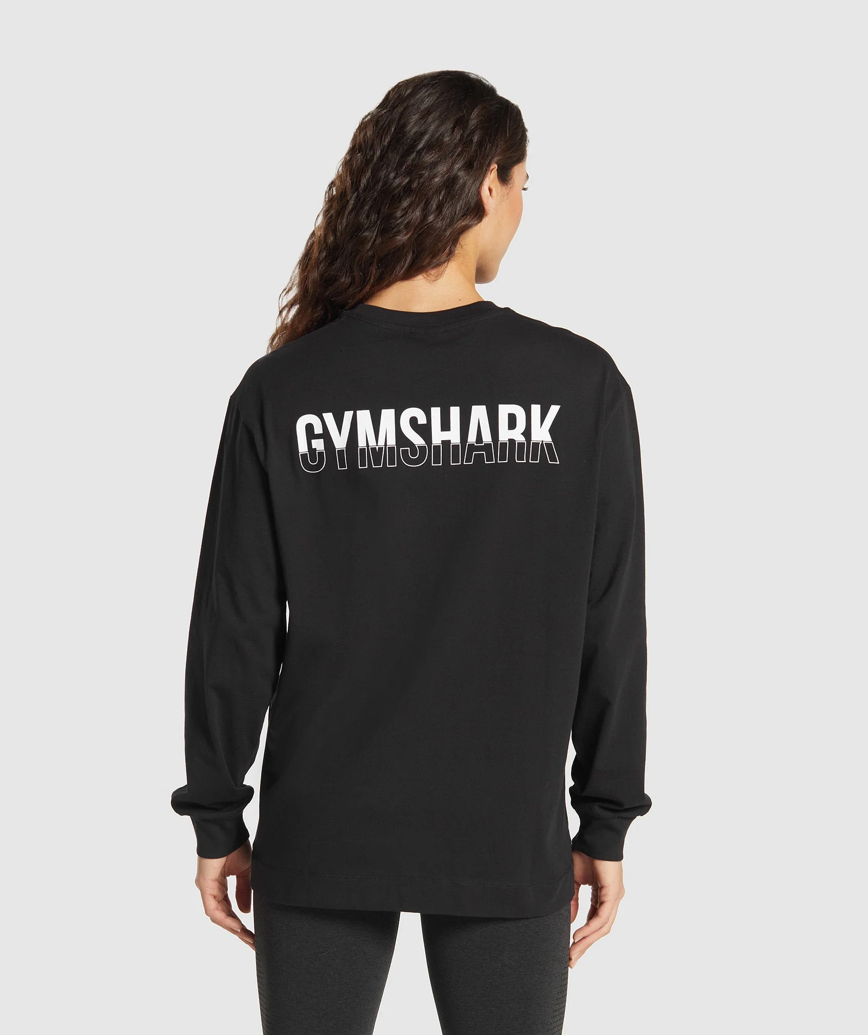 Gymshark Fraction Long Sleeve T-Shirt - Black/White