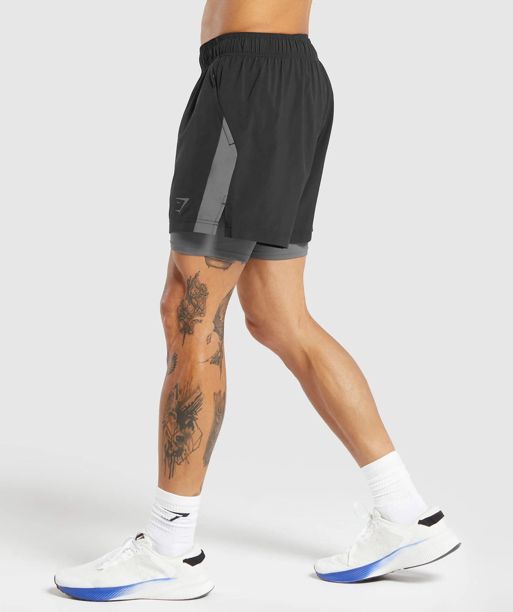 Gymshark Sport 5 2 in 1 Shorts - Black/Dark Grey