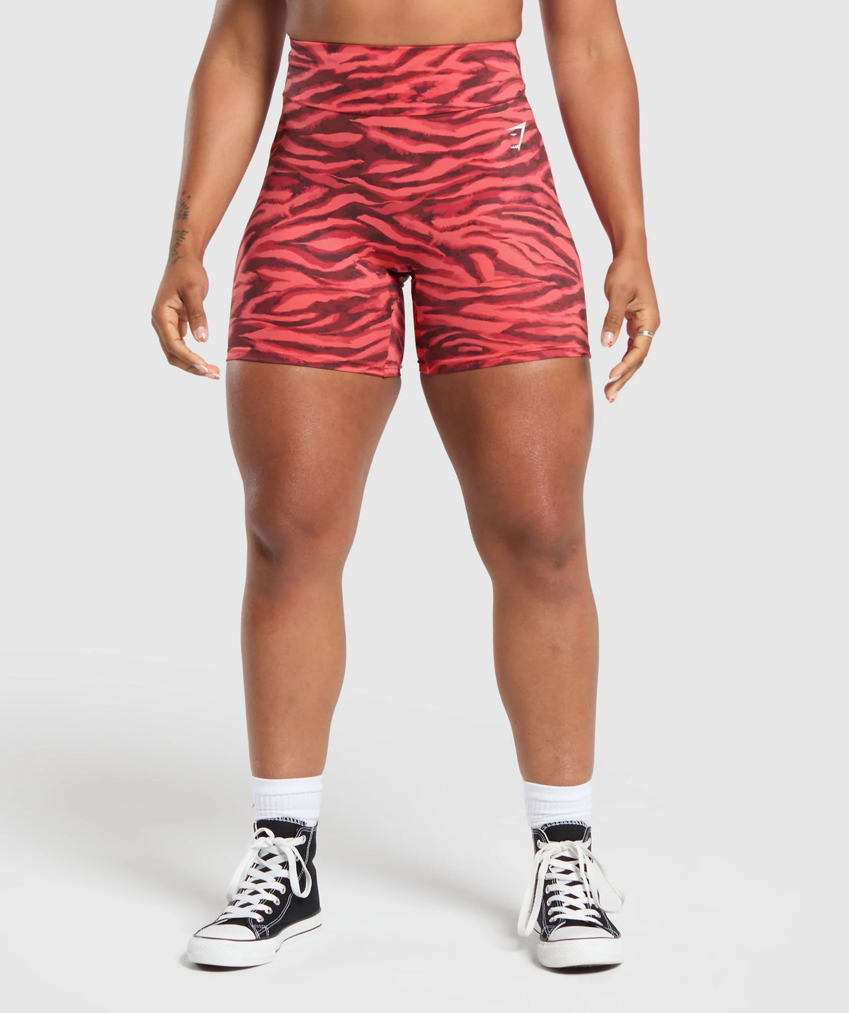 Reps Power Tight Shorts - Varsity Pink Print