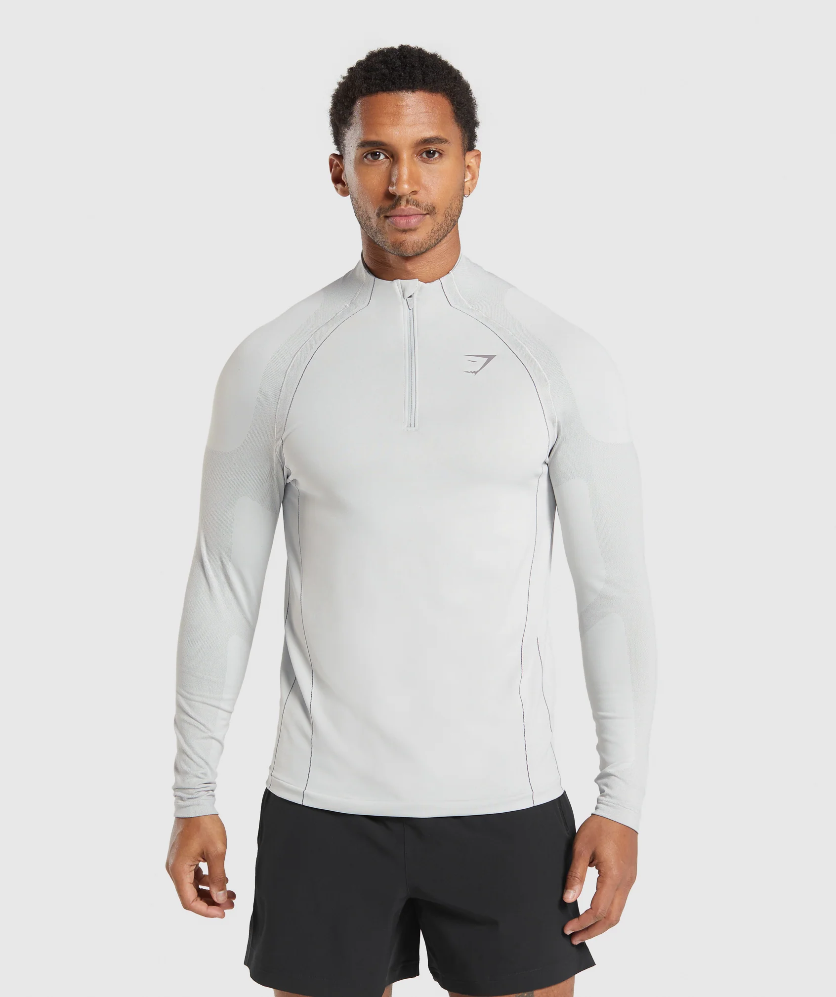 Gymshark Apex Seamless 1/4 Zip - Light Grey/Medium Grey