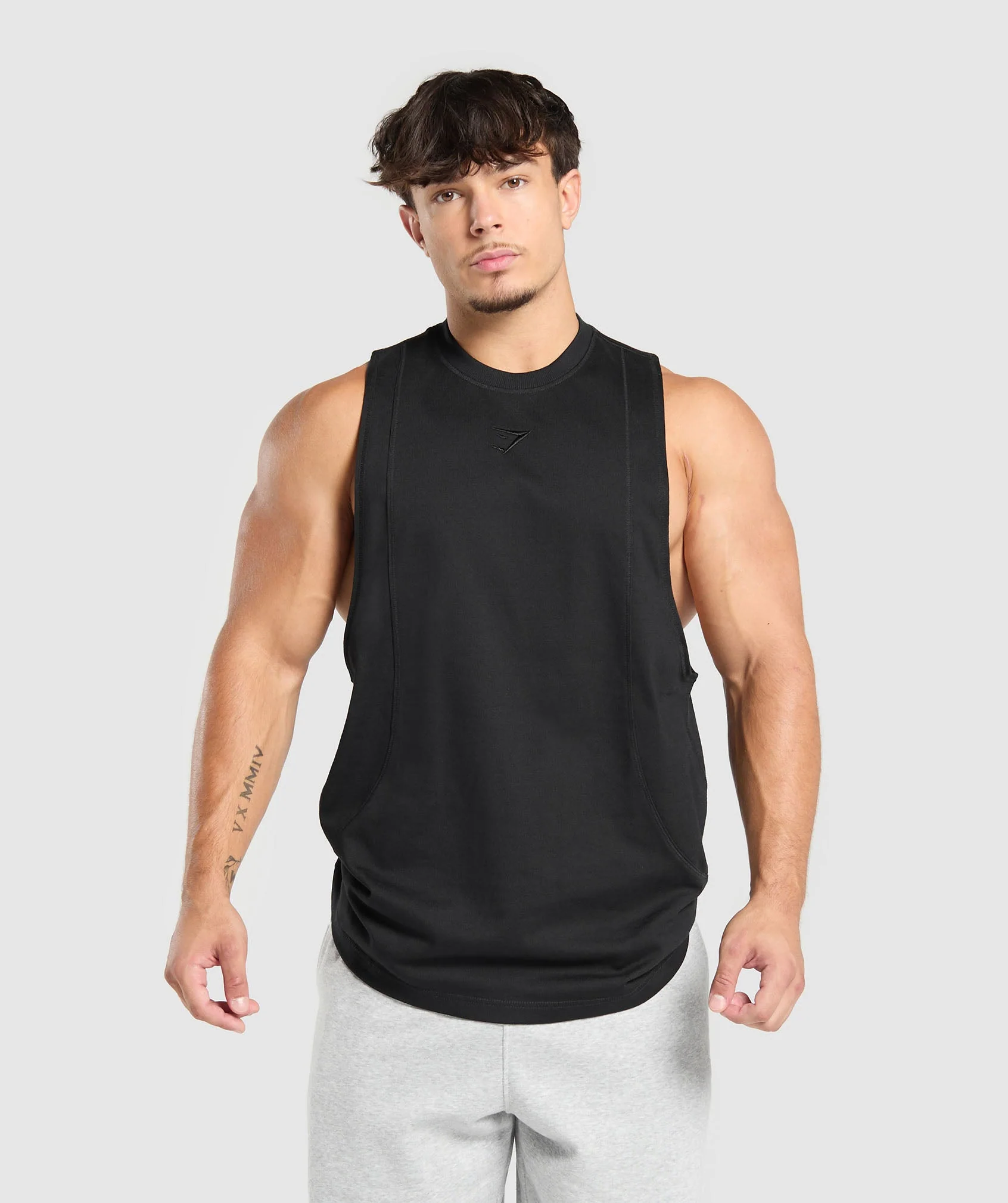 Gymshark Premium Lifting Drop Arm Tank - Black
