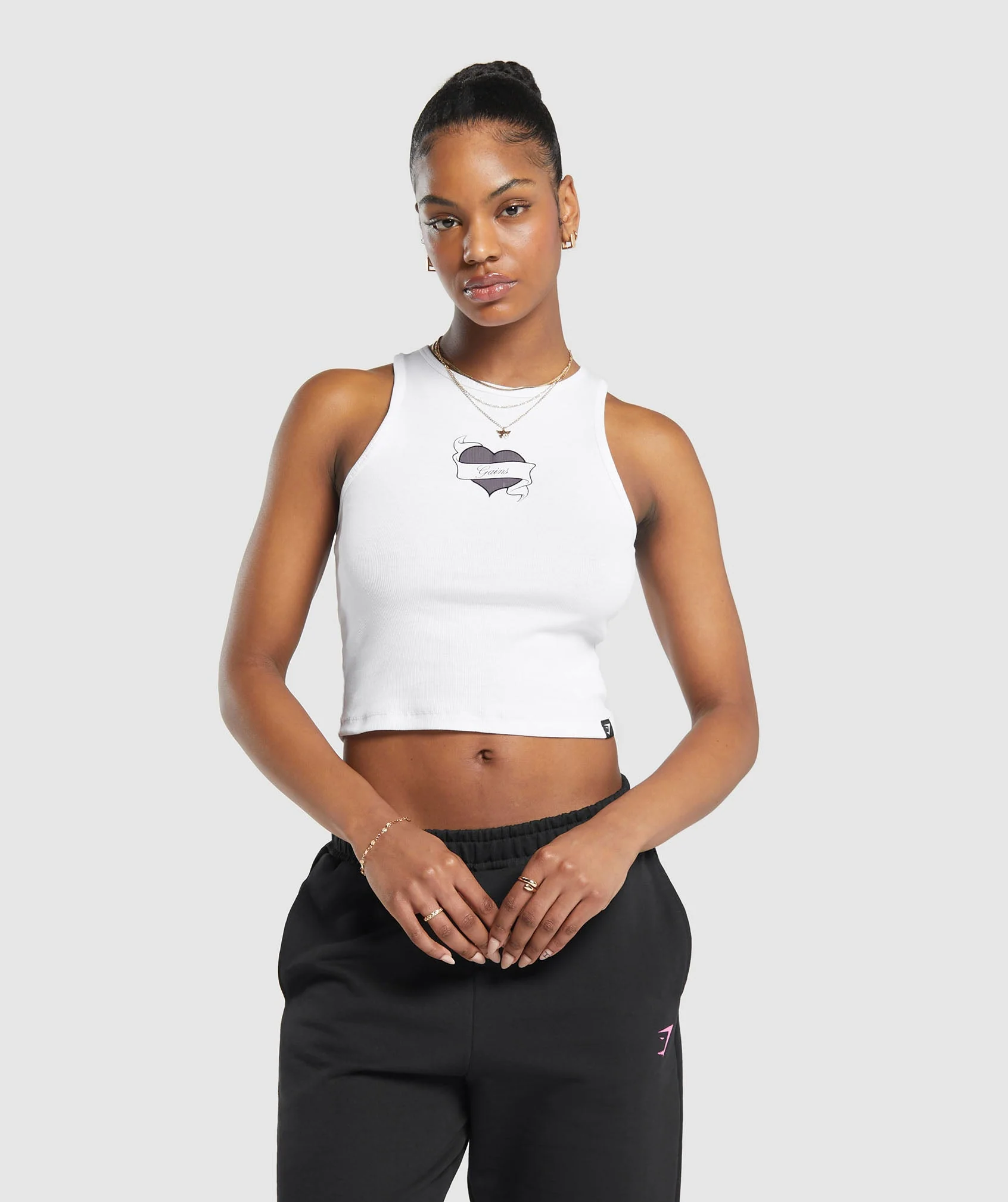 Gymshark Tattoo Midi Tank - White