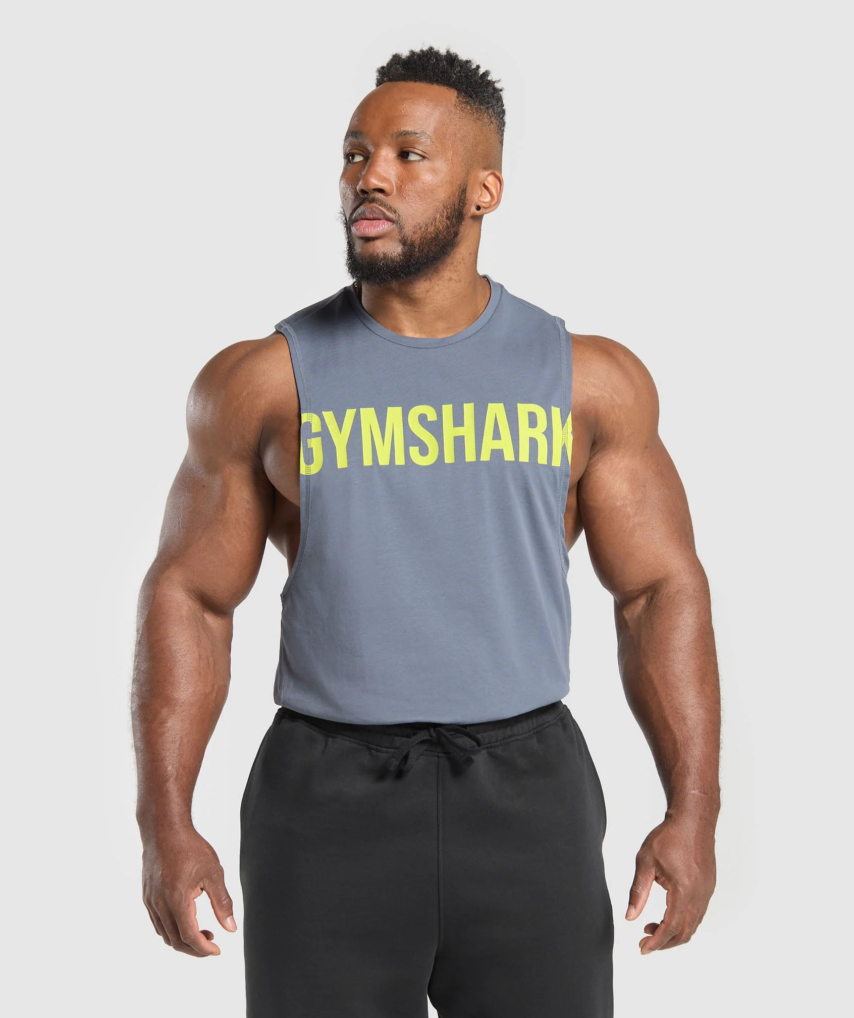 Gymshark Impact Drop Arm Tank - Iron Blue
