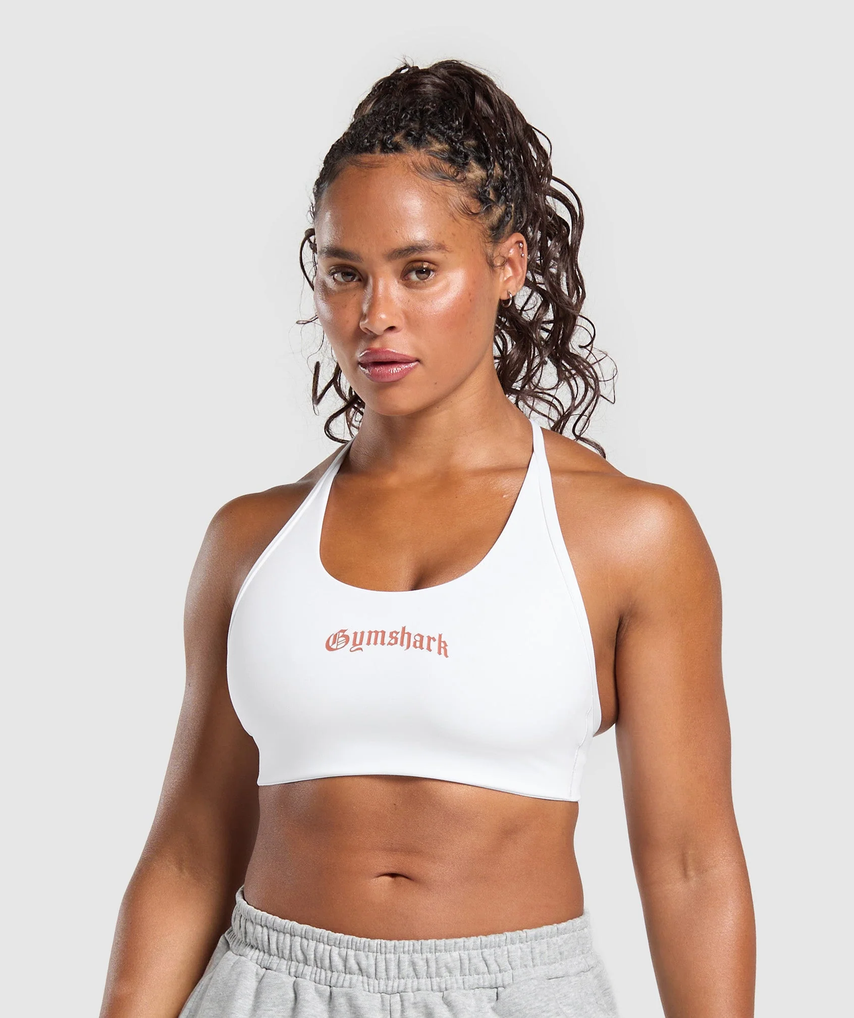 Gymshark Strength Department Graphic Sports Bra - White